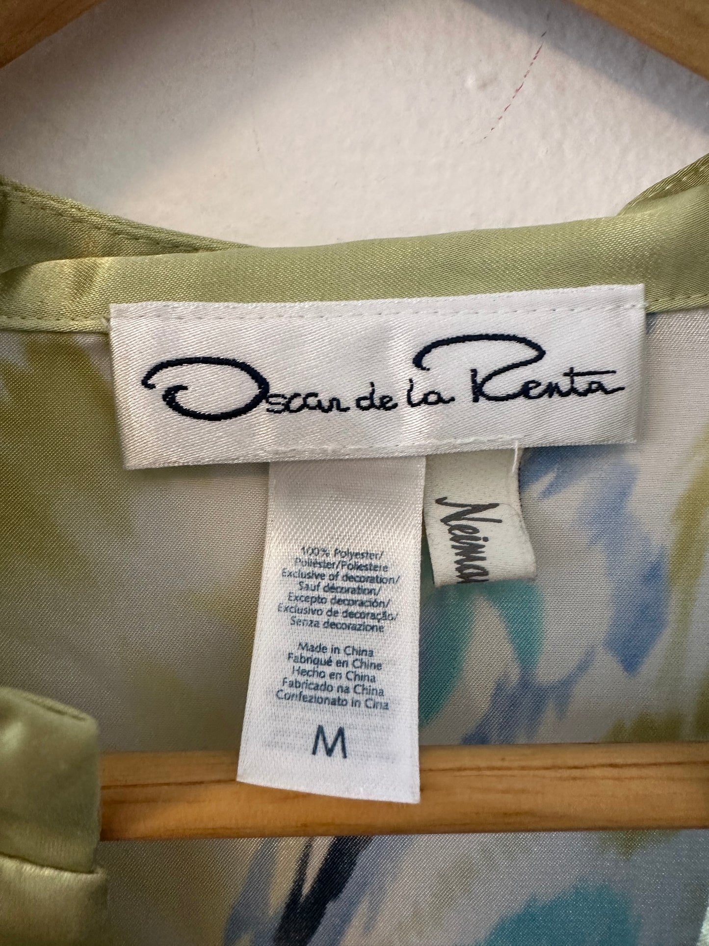 Oscar de la Renta Vintage Satin Caftan House Dress | Size Medium