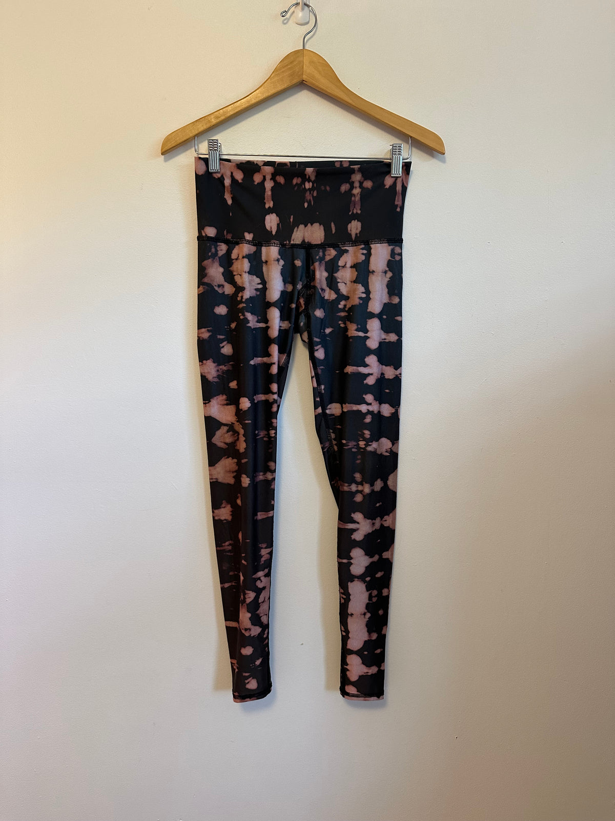 Teeki Black and Pink Tie Dye High Waist Yoga Leggings | Size Small