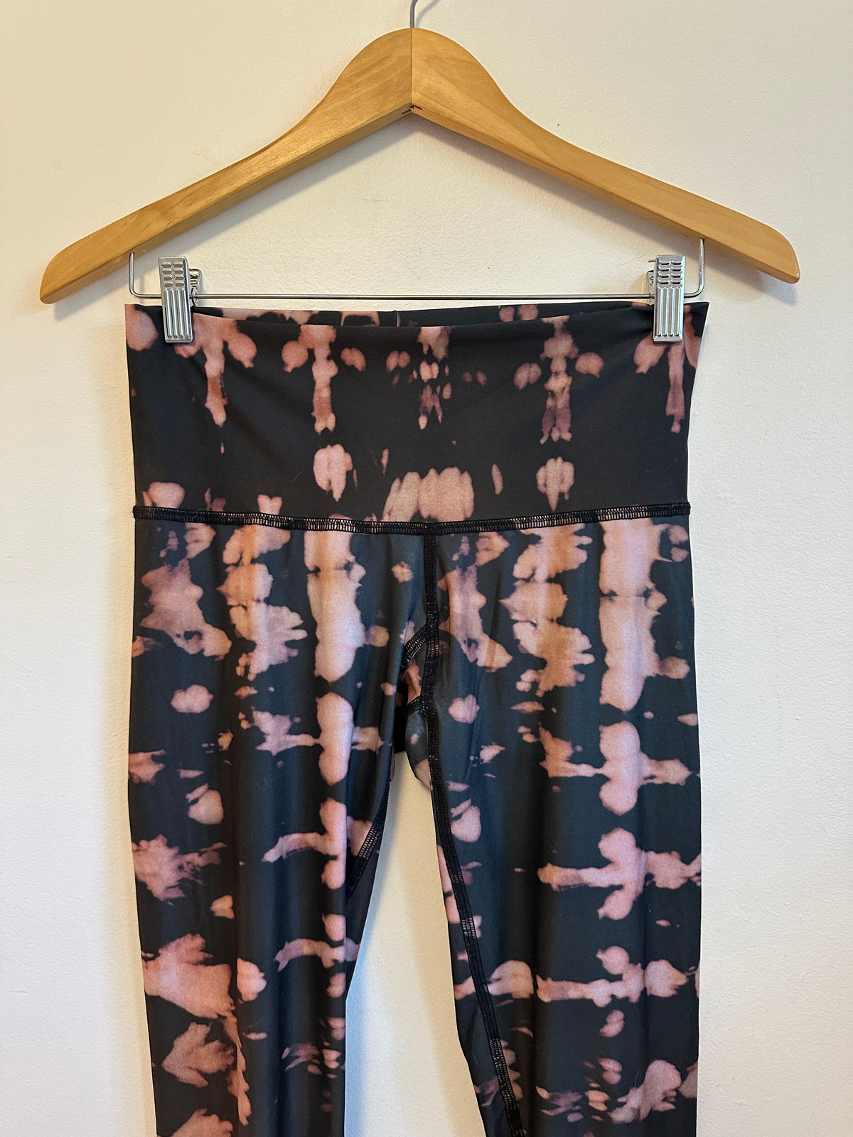 Teeki Black and Pink Tie Dye High Waist Yoga Leggings | Size Small