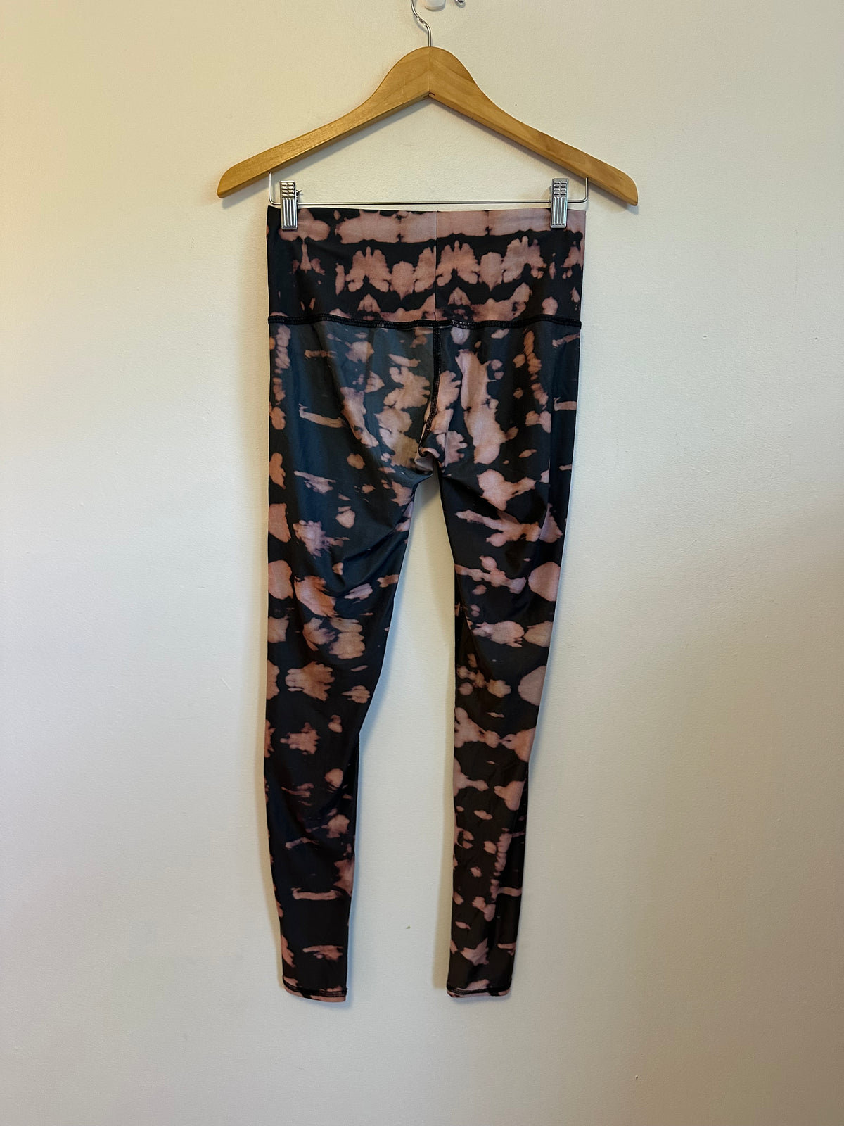 Teeki Black and Pink Tie Dye High Waist Yoga Leggings | Size Small