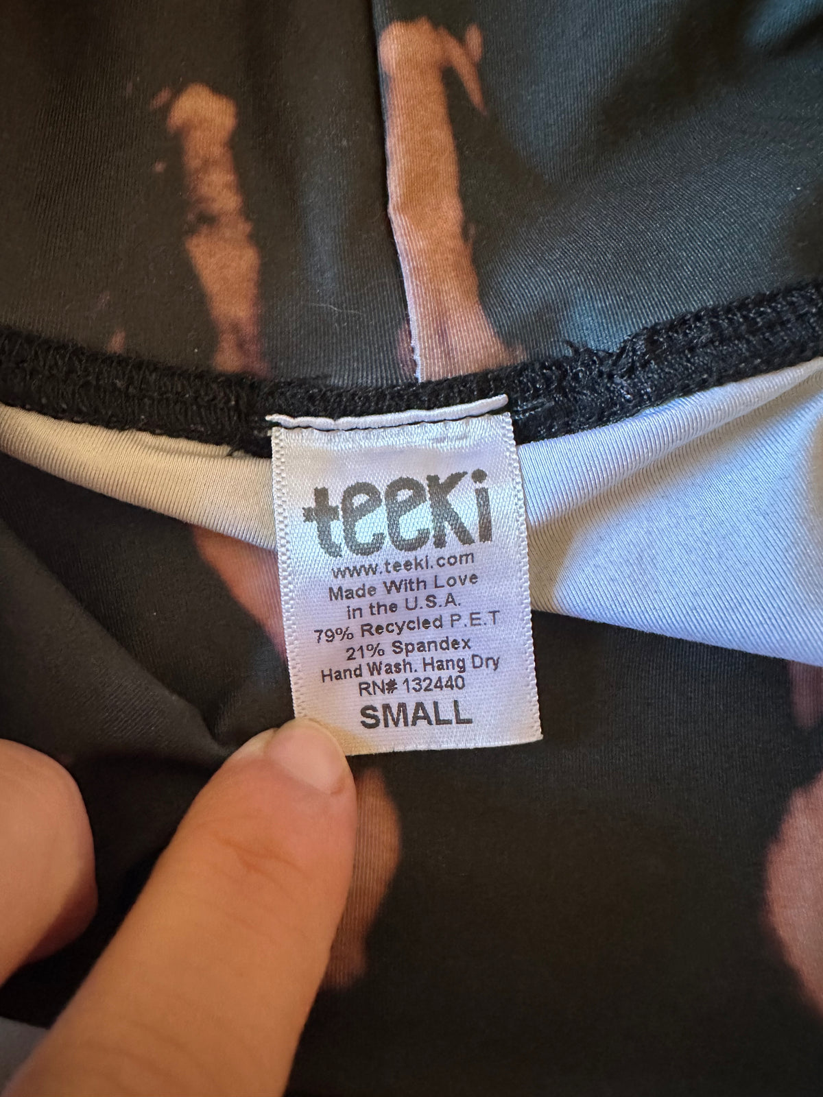 Teeki Black and Pink Tie Dye High Waist Yoga Leggings | Size Small