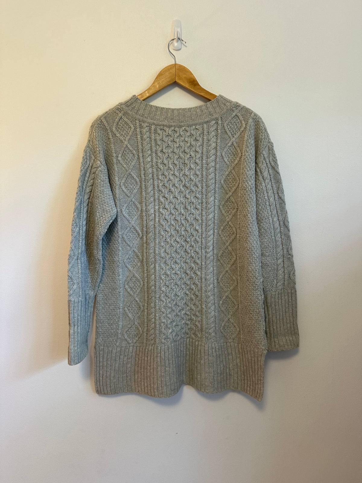 J. Crew Gray Wool Blend Cable Knit Tunic Sweater | Size Small