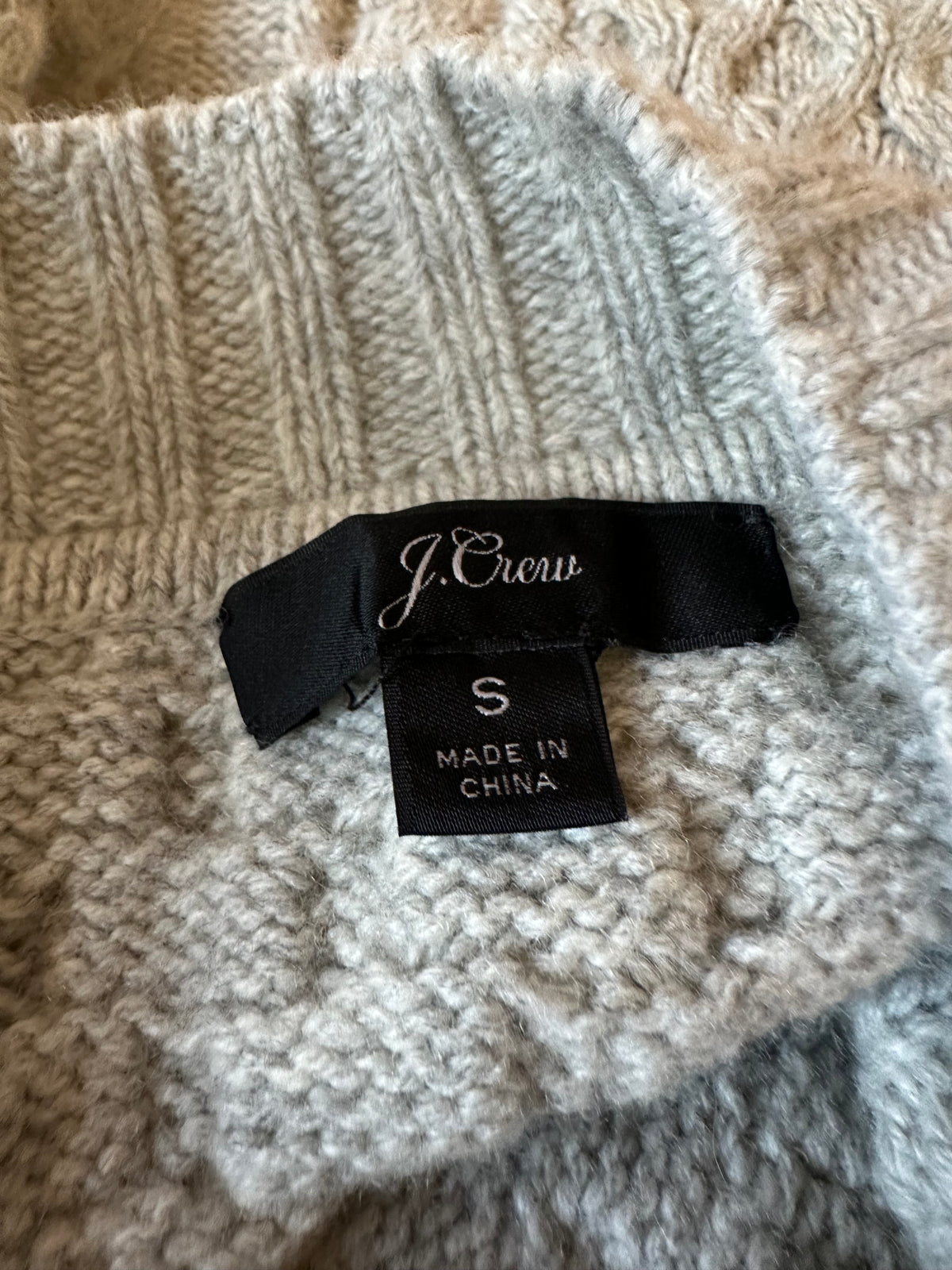 J. Crew Gray Wool Blend Cable Knit Tunic Sweater | Size Small