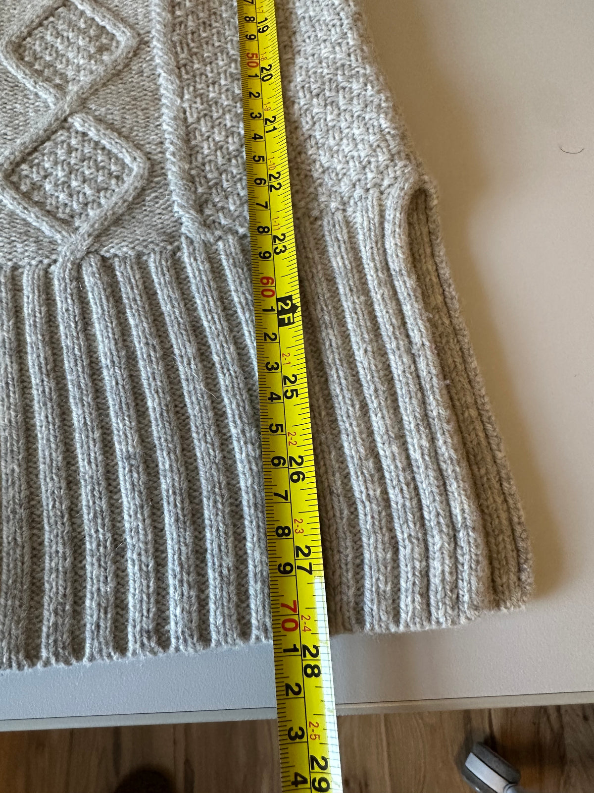 J. Crew Gray Wool Blend Cable Knit Tunic Sweater | Size Small