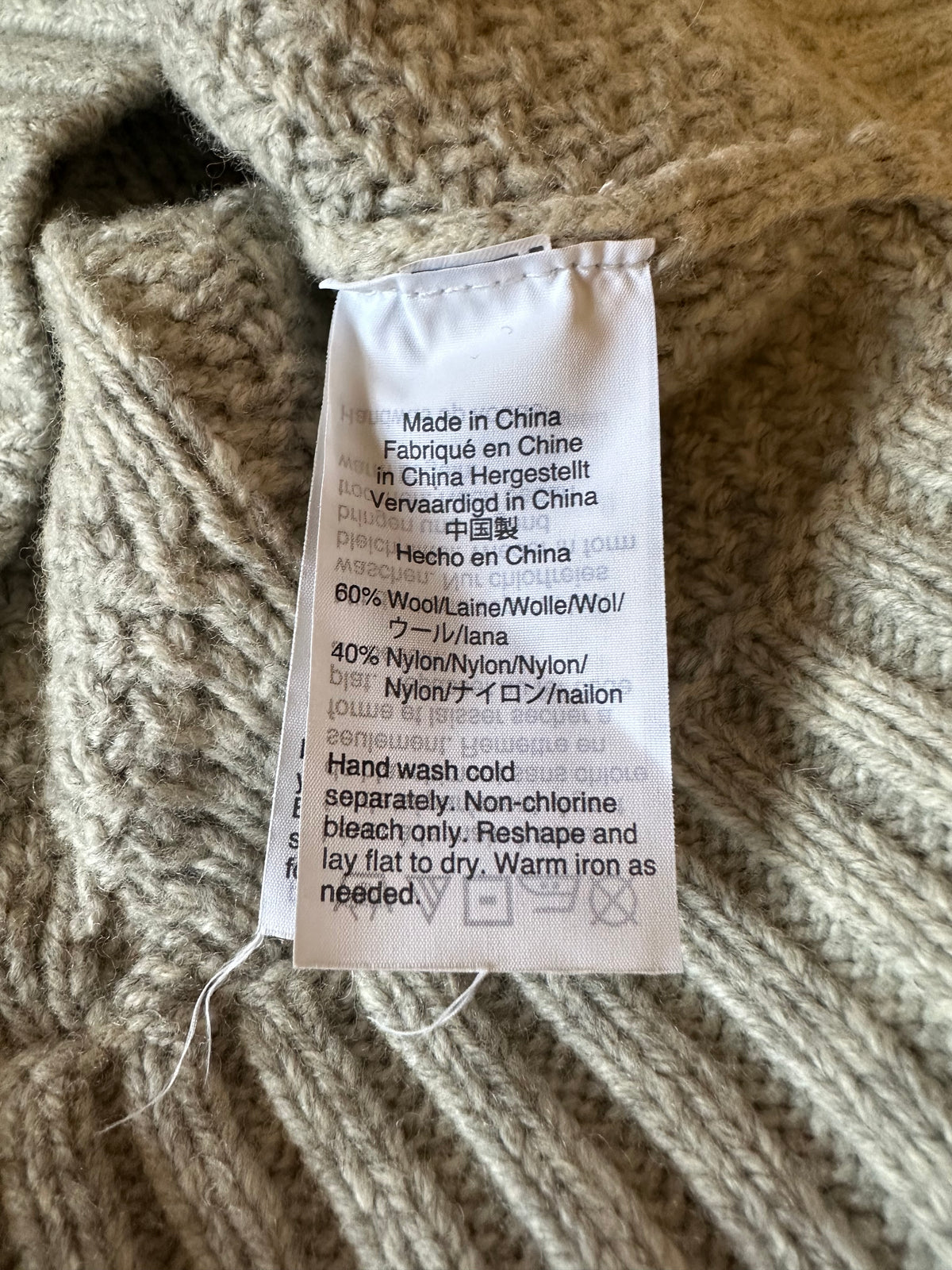 J. Crew Gray Wool Blend Cable Knit Tunic Sweater | Size Small