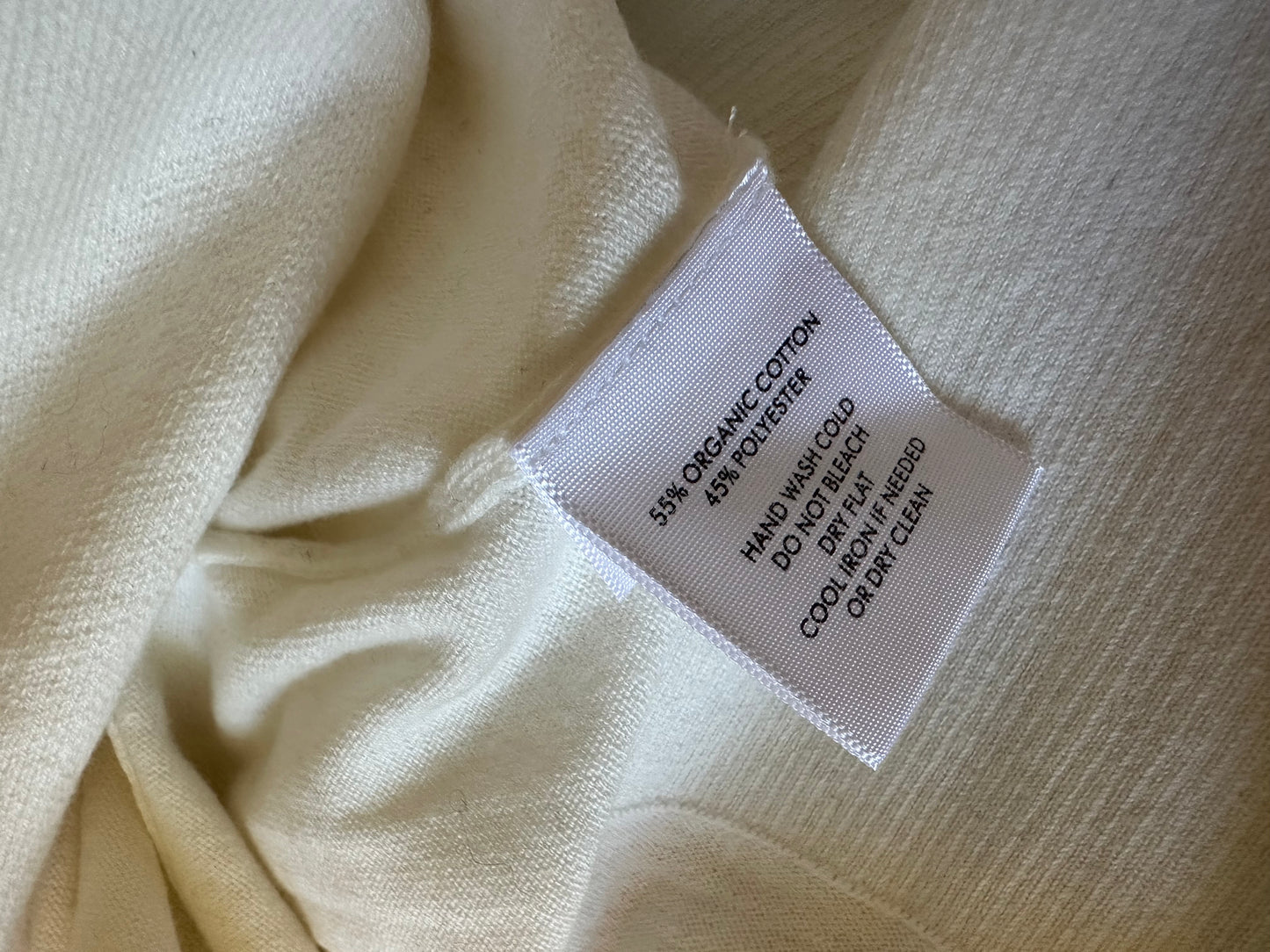 NWT White + Warren Sustainable Cotton Long Open Cardigan in White | Size Small