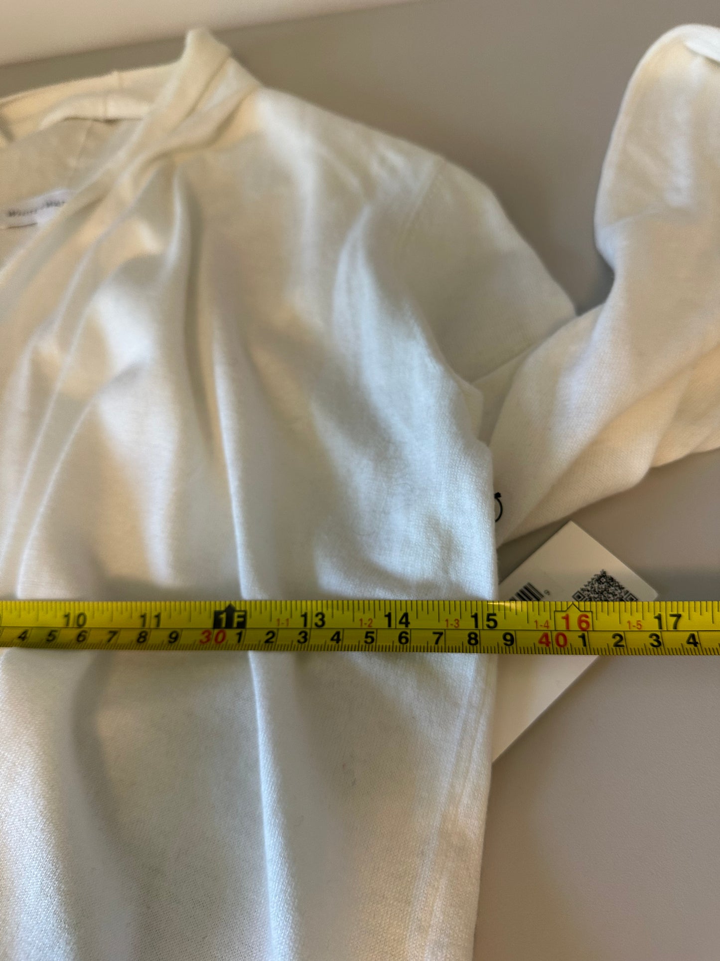 NWT White + Warren Sustainable Cotton Long Open Cardigan in White | Size Small