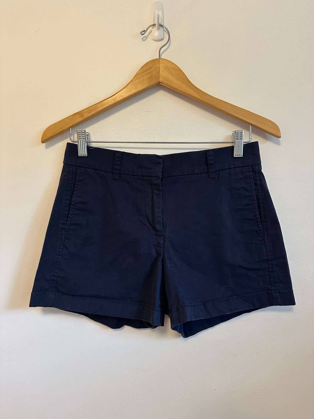 J. Crew Navy Blue Stretch Cotton Chino Shorts | Size 2