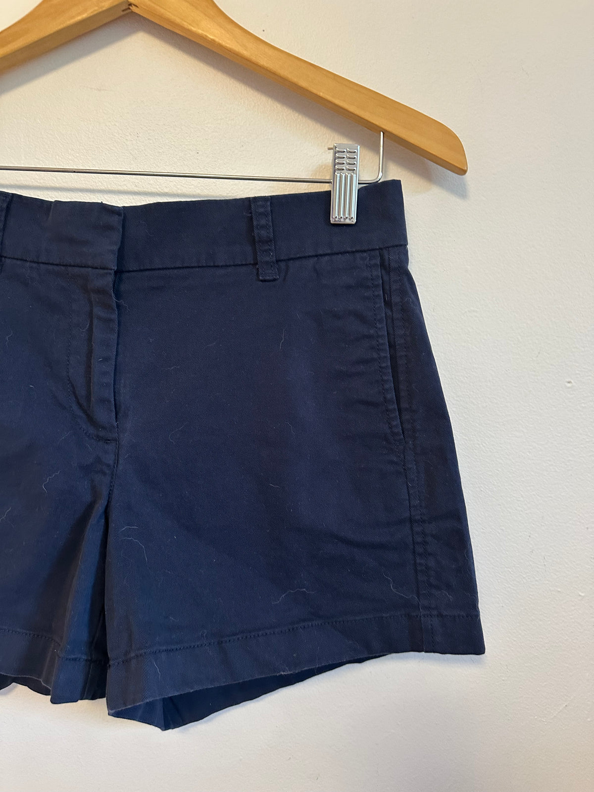 J. Crew Navy Blue Stretch Cotton Chino Shorts | Size 2