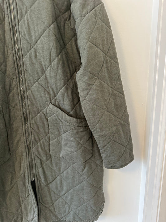 Z Supply Catharina Quilted Zip Jacket in Ash Green | Size Medium