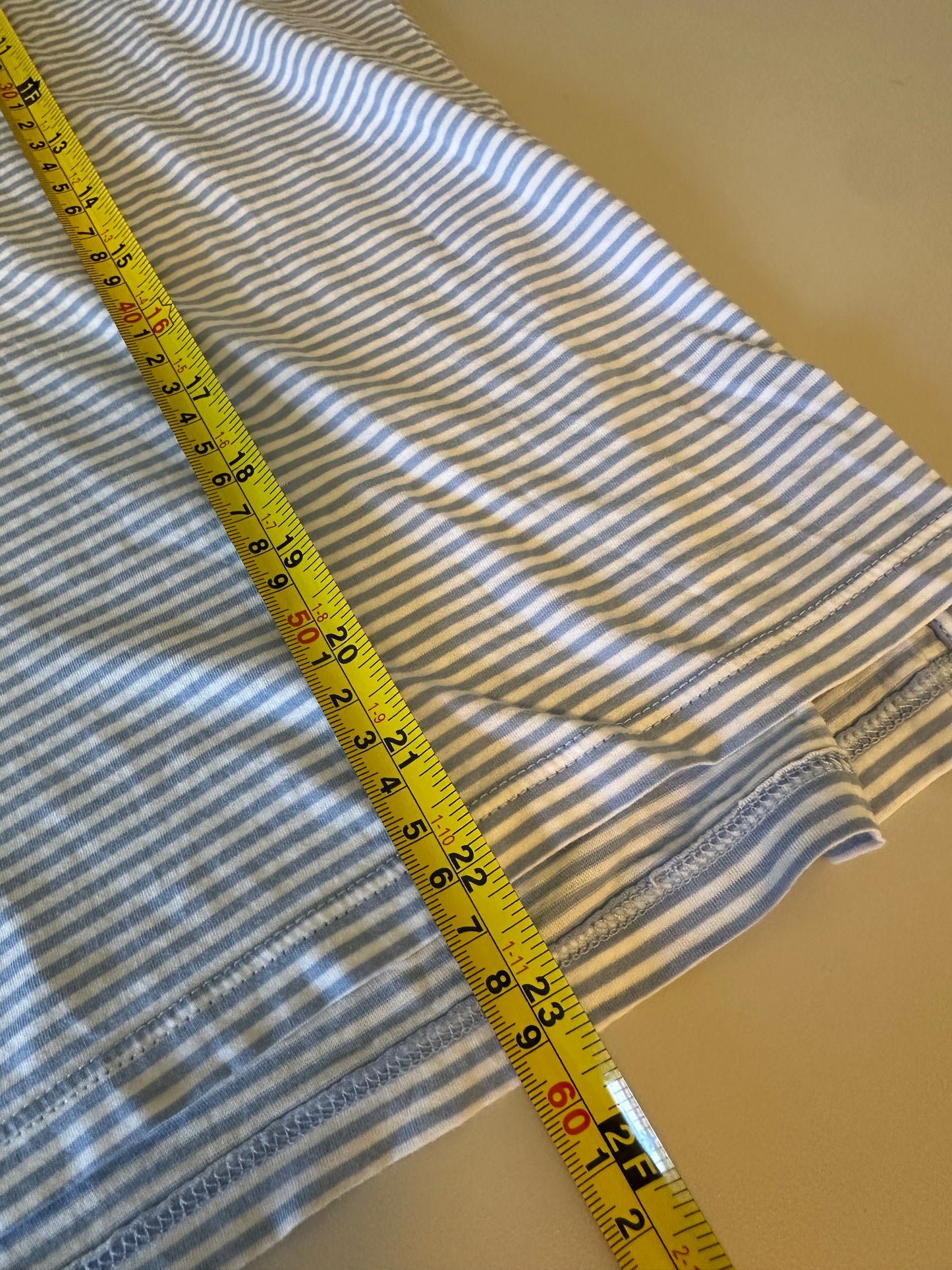 Renwick Pima Cotton Striped Short Sleeve Polo Shirt in Blue and White | Size Medium