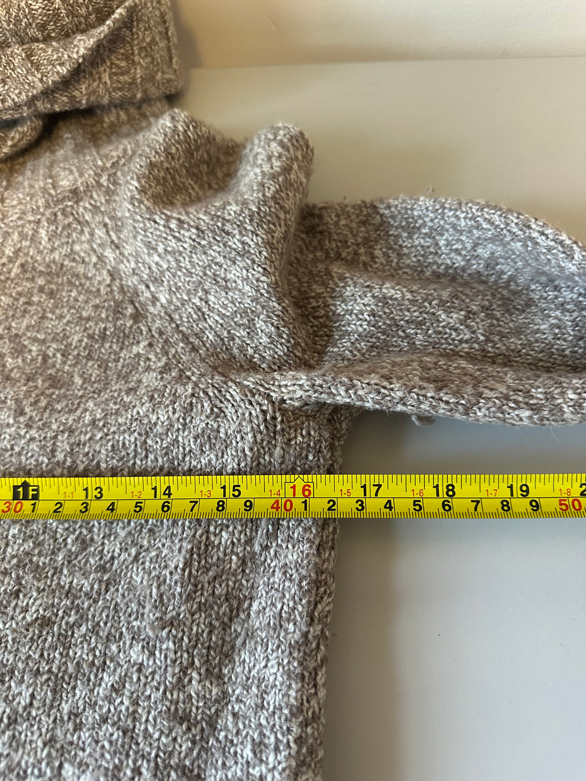 Athleta Oatmeal Marl Wool Blend Side Zip Cowl Neck Sweater | Size XS