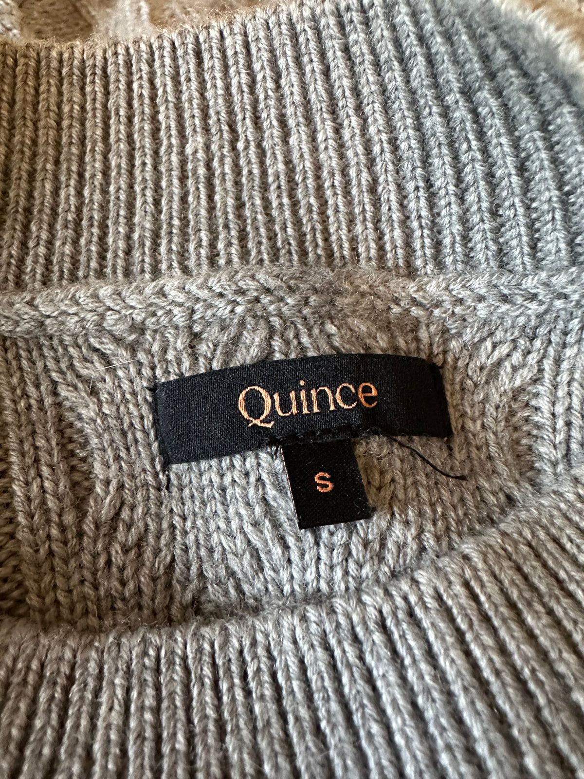 Quince Merino Wool Oversized Cable Knit Crew Neck Sweater | Size Small