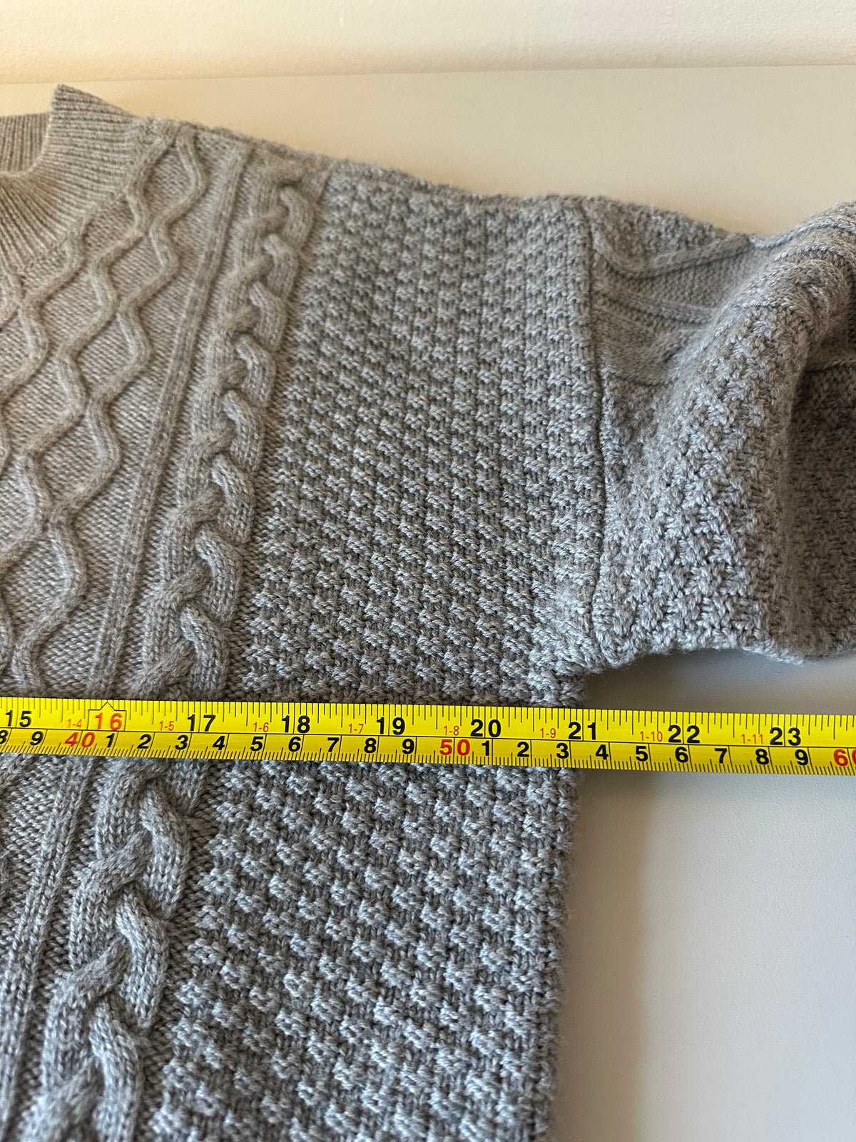 Quince Merino Wool Oversized Cable Knit Crew Neck Sweater | Size Small