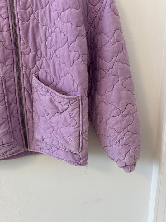 Wild Fable Purple Cotton Quilted Hooded Jacket | Size XS