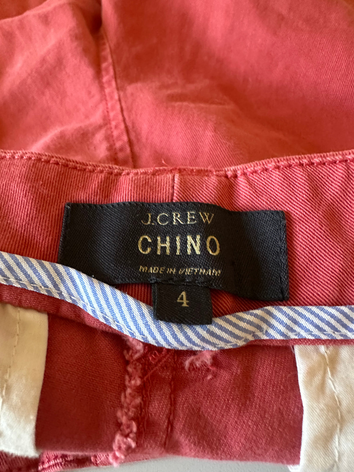 J. Crew Stretch Cotton Chino Shorts in Nantucket Red | Size 4