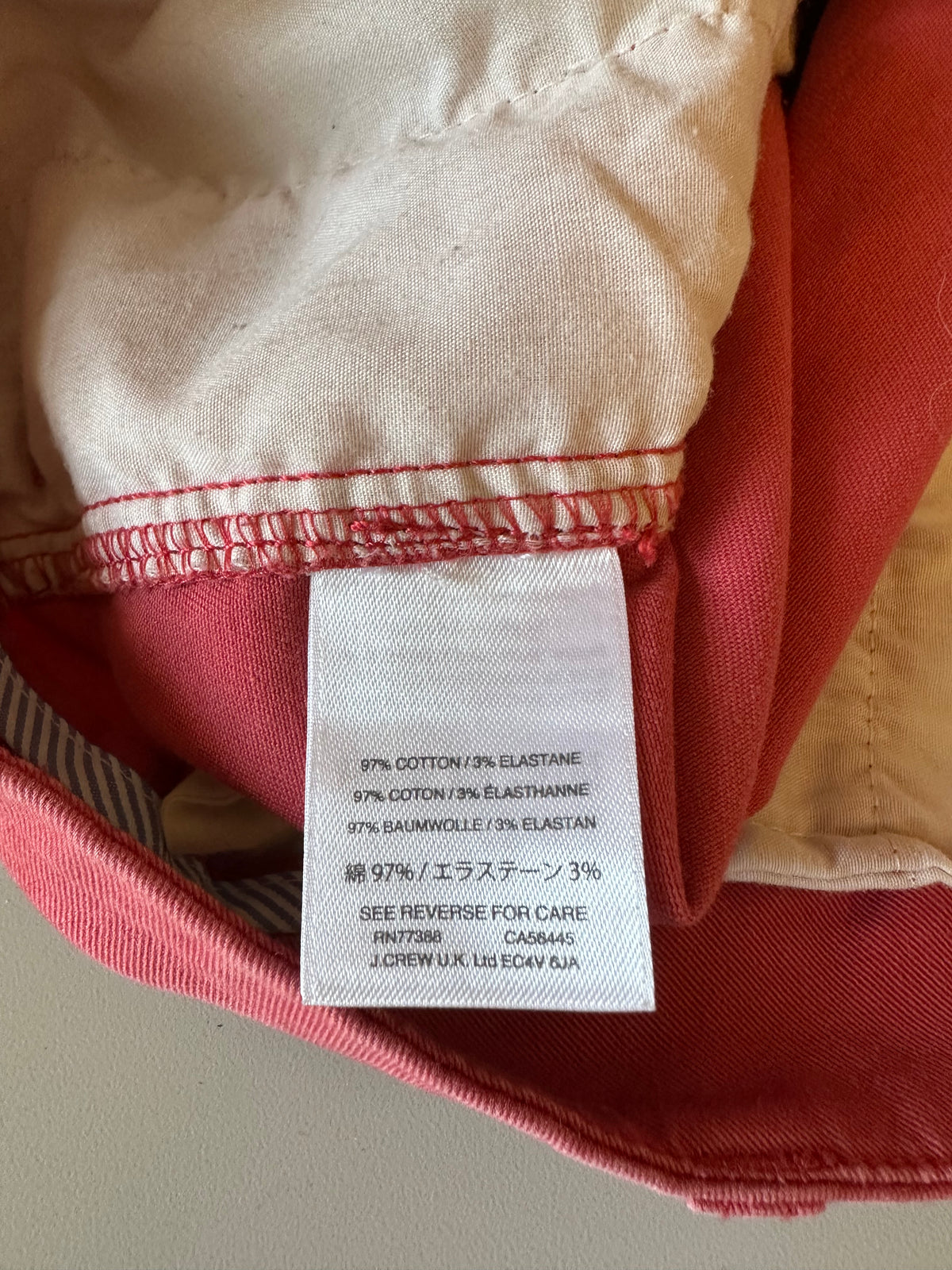 J. Crew Stretch Cotton Chino Shorts in Nantucket Red | Size 4