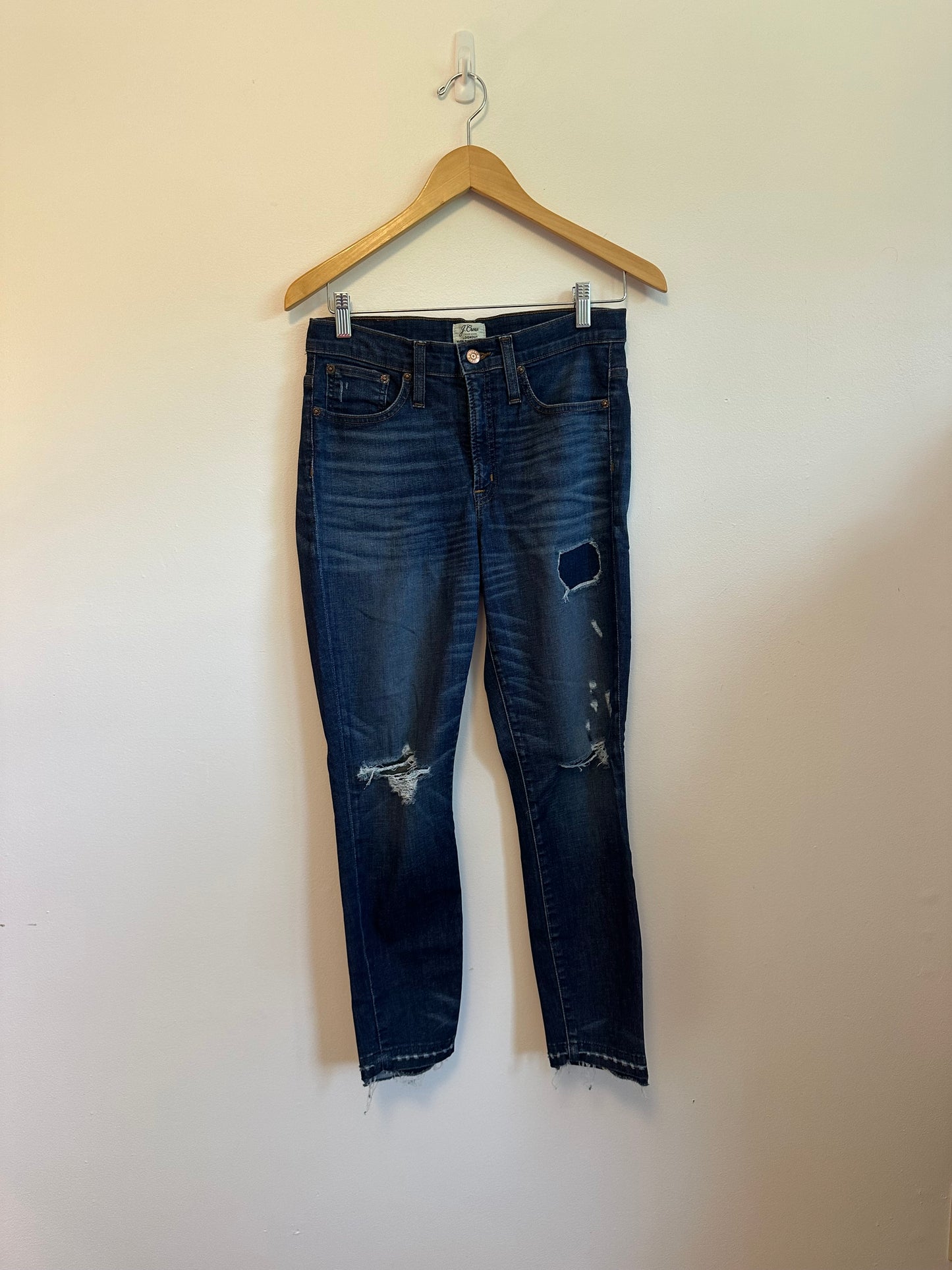 J. Crew Lookout High Rise Skinny Distressed Jeans | Size 28 Petite