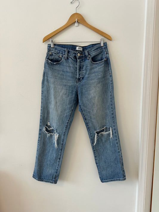 Pistola Straight Leg Distressed Cotton Blue Jeans | Size 29