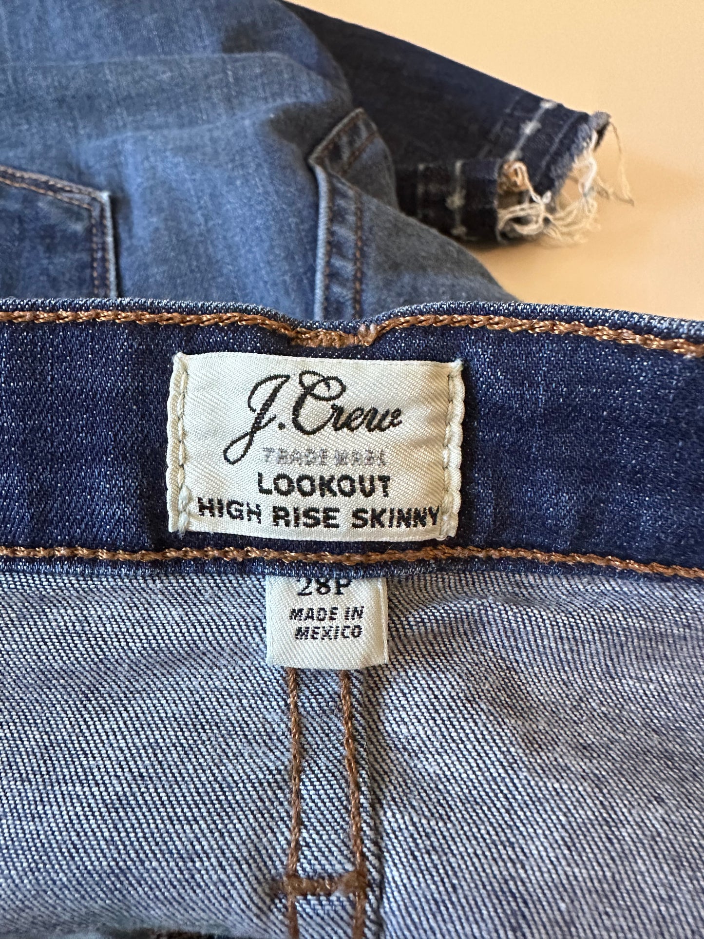 J. Crew Lookout High Rise Skinny Distressed Jeans | Size 28 Petite