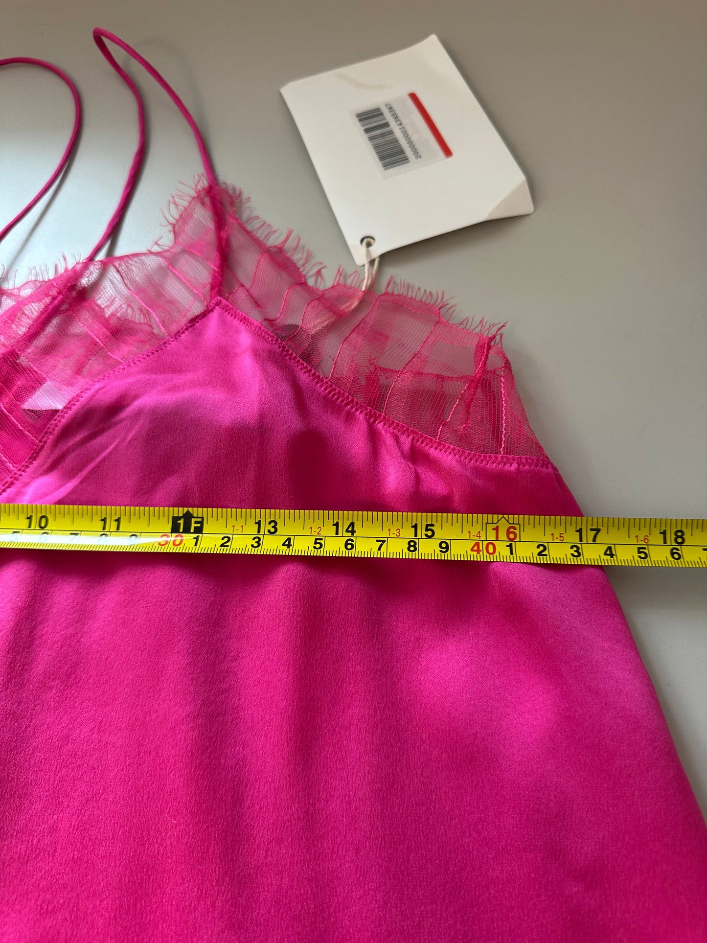 IRO NWT Berwyn Silk Cami With Lace Trim In Fuschia Pink | Size Medium