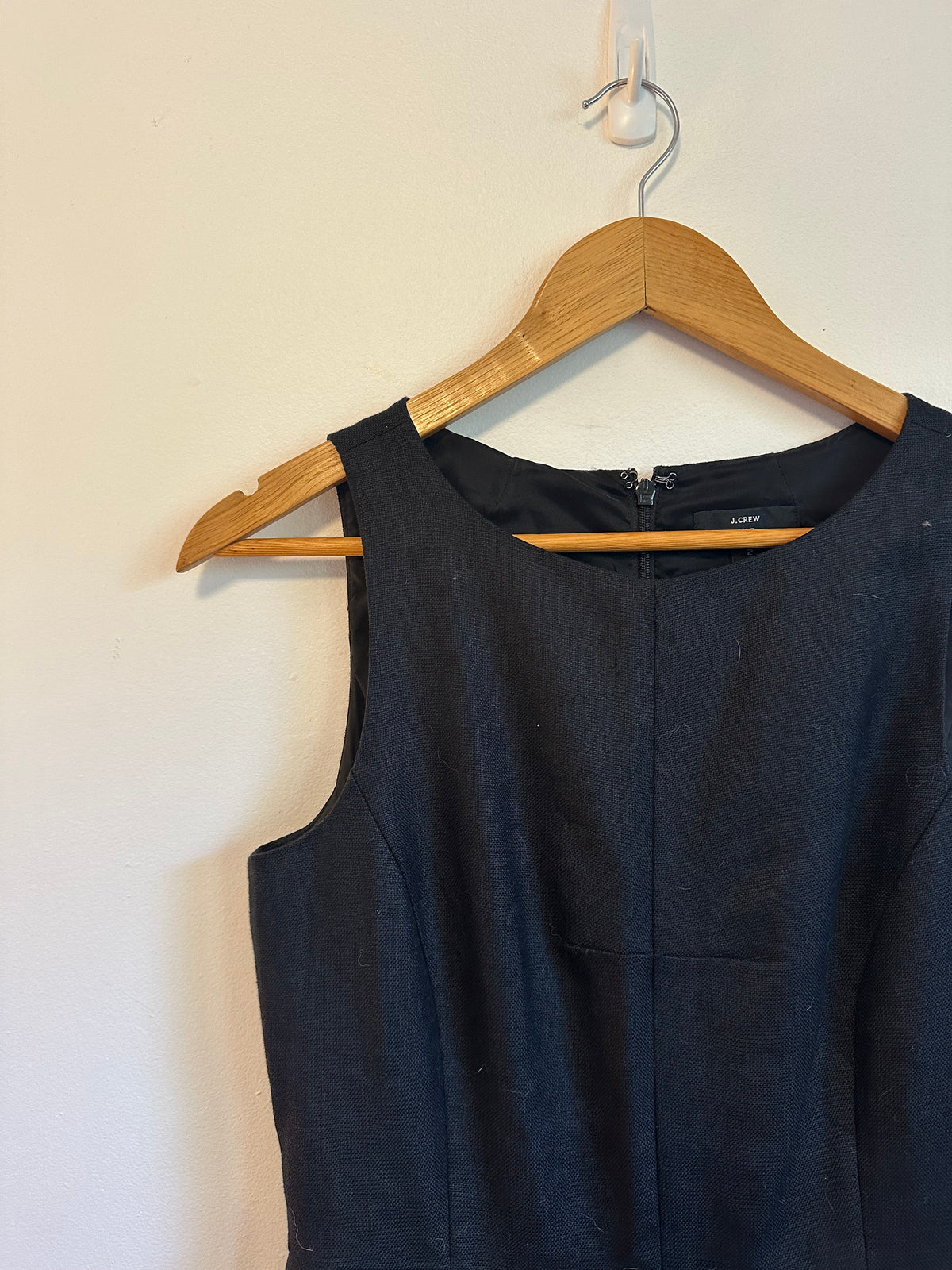 J. Crew Black Linen Sleeveless Fit and Flare Pleated Dress | Size 2