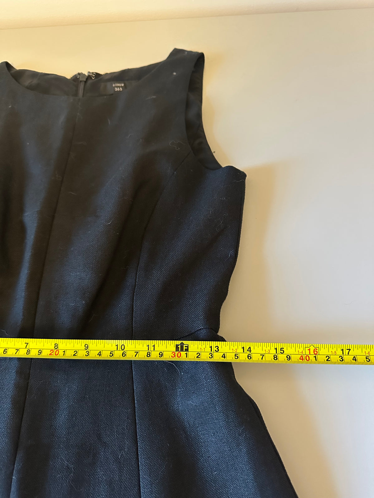 J. Crew Black Linen Sleeveless Fit and Flare Pleated Dress | Size 2