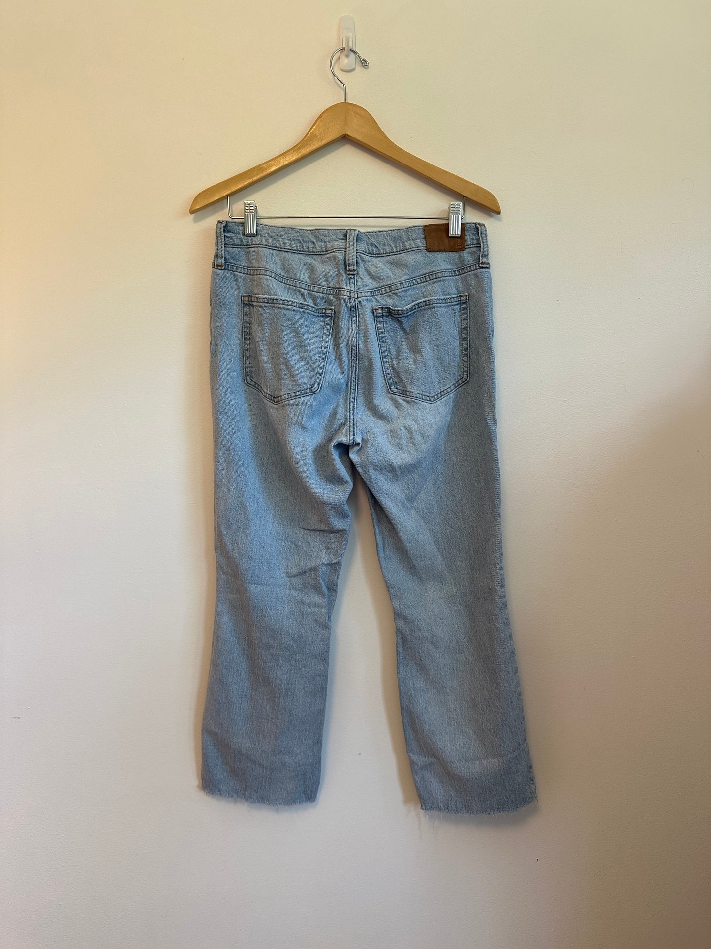 J. Crew Demi Boot Crop Light Wash Raw Hem Jeans | Size 28