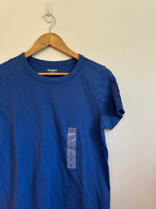 NWT Old Navy Blue Cotton Short Sleeve Crewneck T-Shirt | Size Small