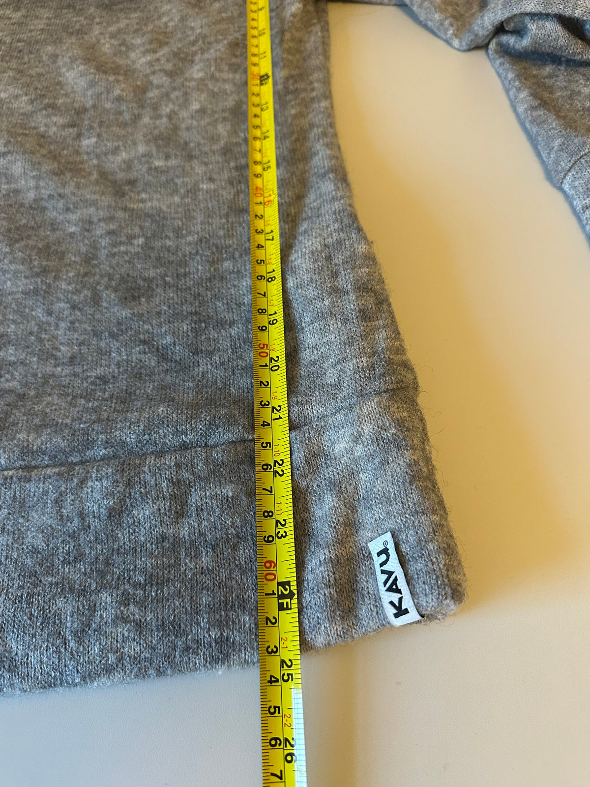 Kavu Gray Asymmetrical Cowl Neck Long Sleeve Knit Sweater | Size Small