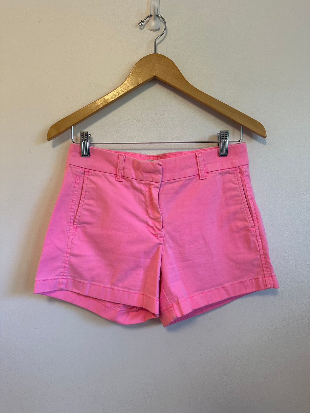 J. Crew Neon Pink Stretch Cotton Chino Shorts | Size 2