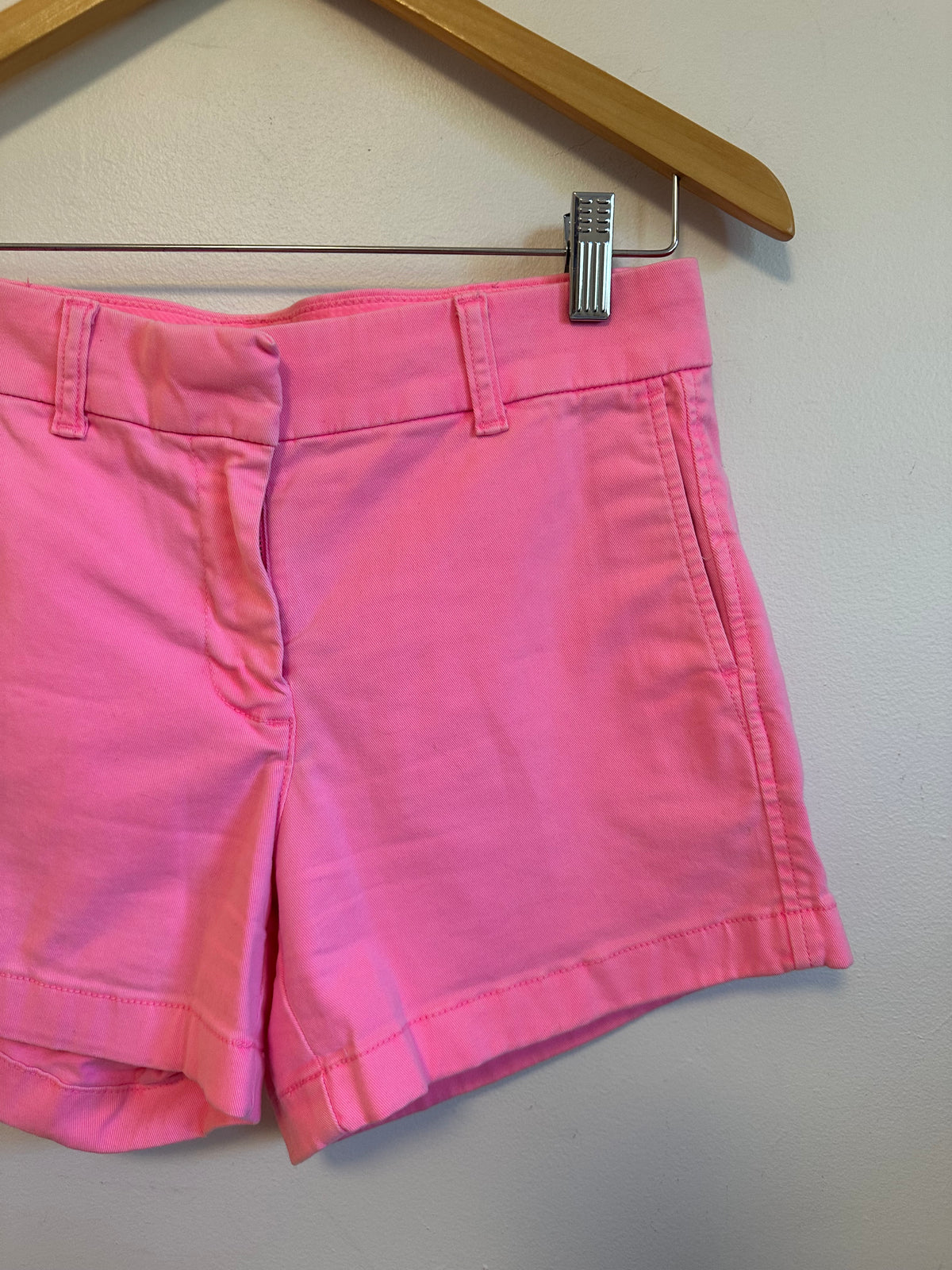 J. Crew Neon Pink Stretch Cotton Chino Shorts | Size 2