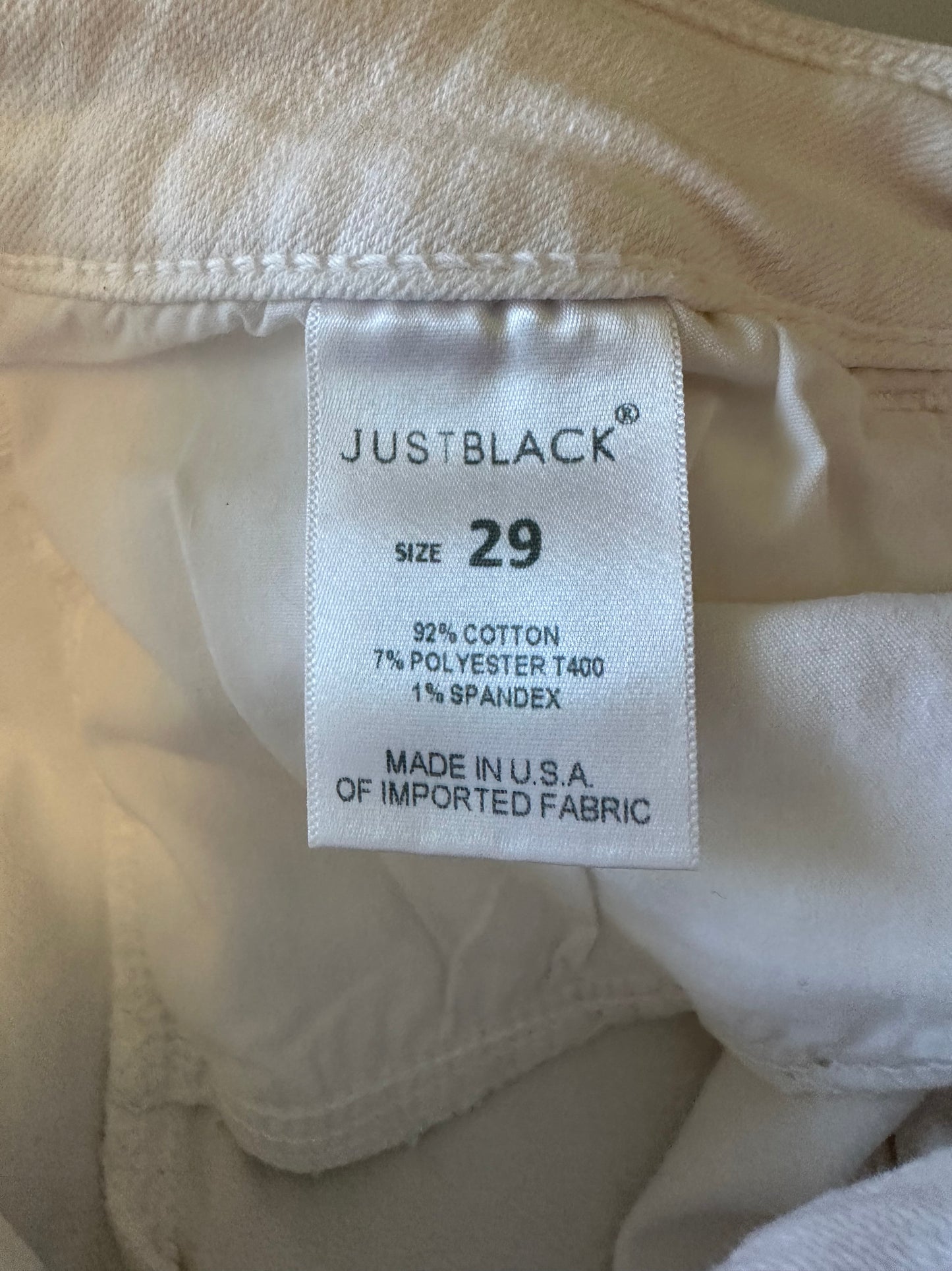 Just Black Denim White Distressed Raw Hem Skinny Jeans | Size 29