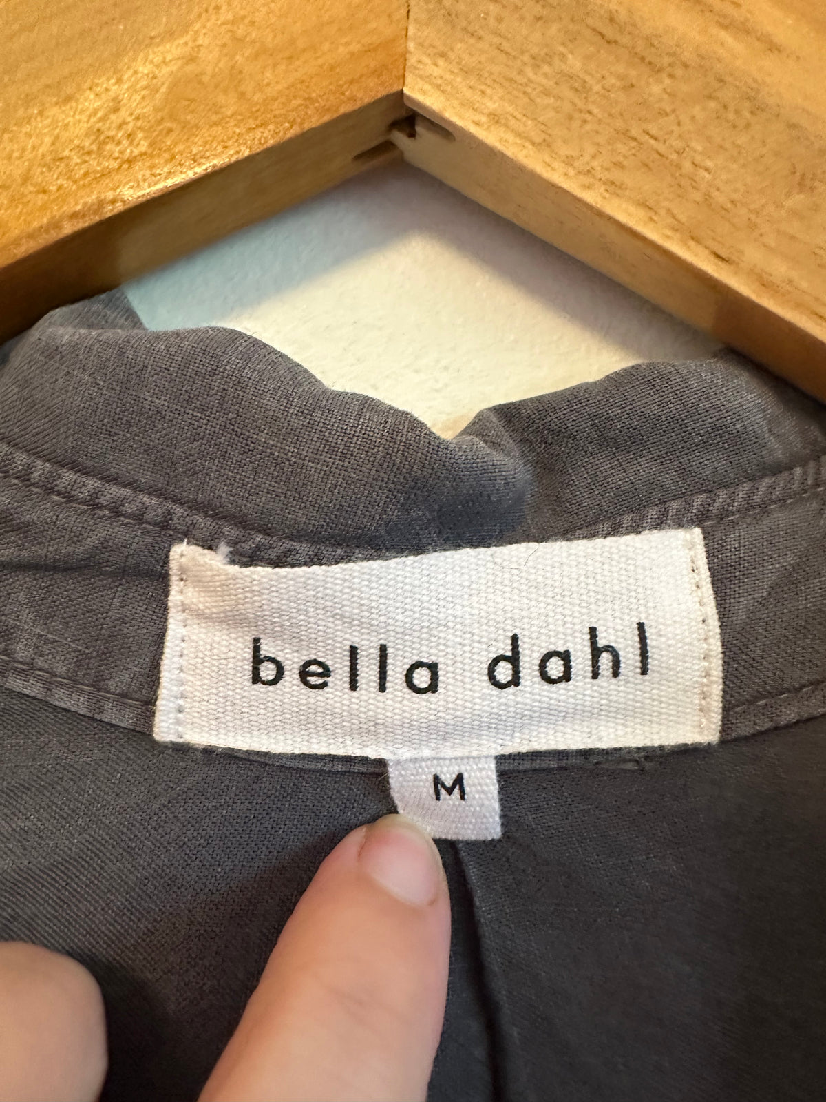 Bella Dahl Charcoal Gray Tencel Lyocell Button Down Shirt | Size Medium