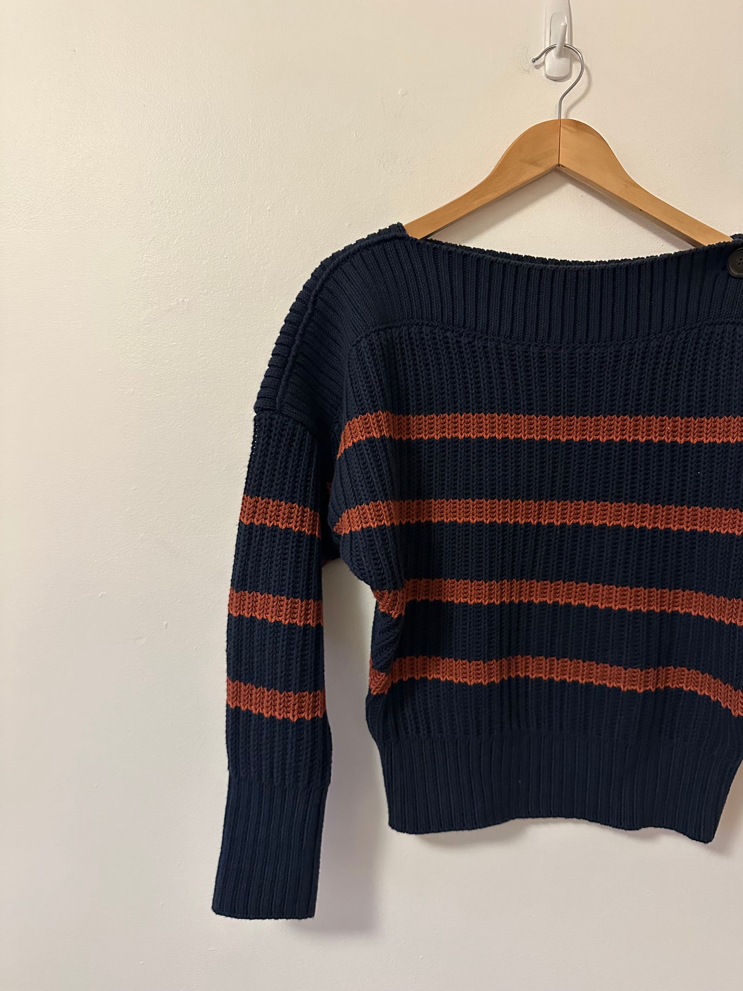 Banana Republic Cotton Striped Button Sweater | Size Small