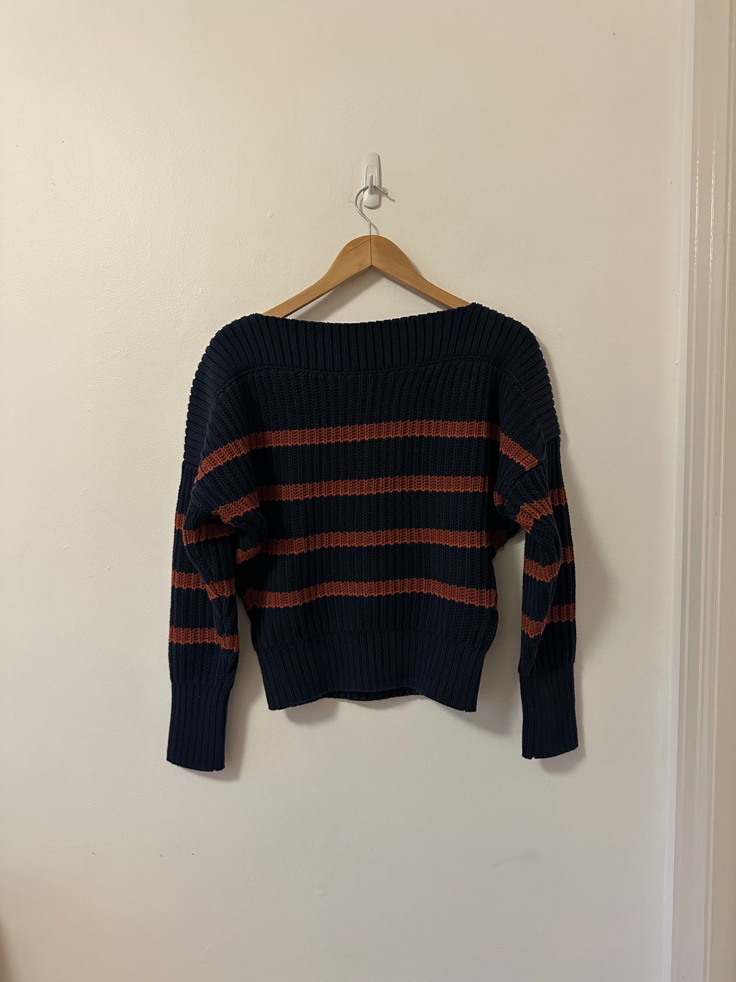 Banana Republic Cotton Striped Button Sweater | Size Small