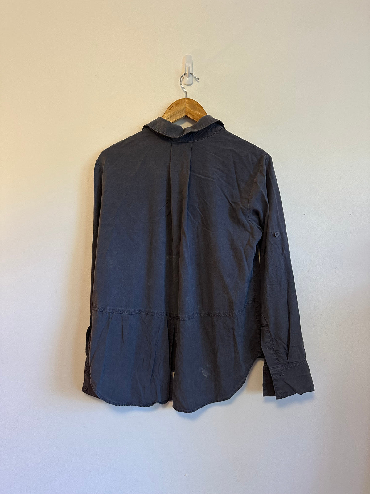 Bella Dahl Charcoal Gray Tencel Lyocell Button Down Shirt | Size Medium