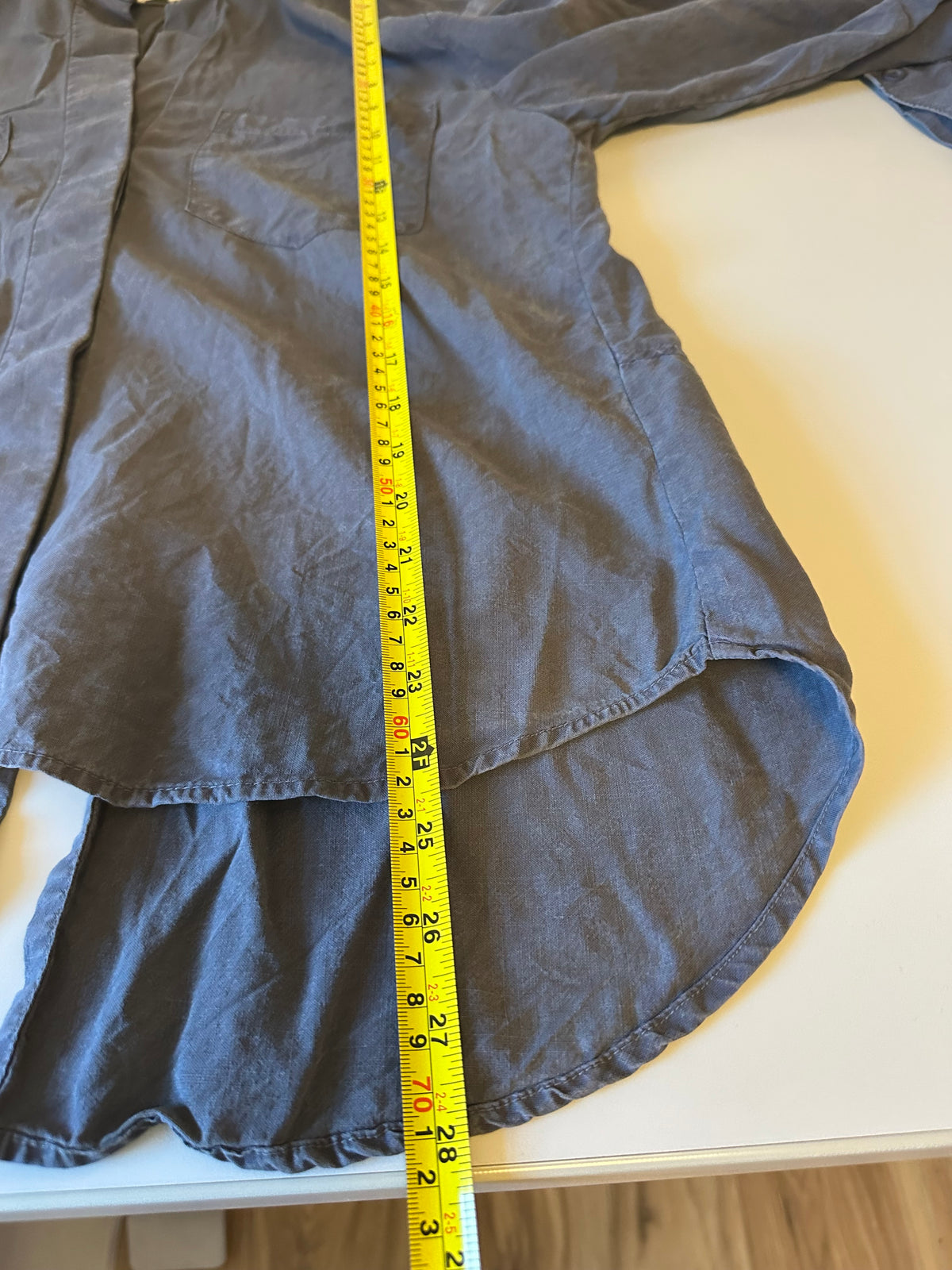 Bella Dahl Charcoal Gray Tencel Lyocell Button Down Shirt | Size Medium