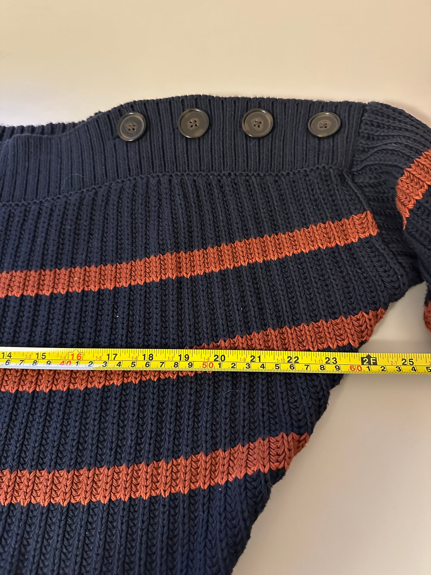 Banana Republic Cotton Striped Button Sweater | Size Small