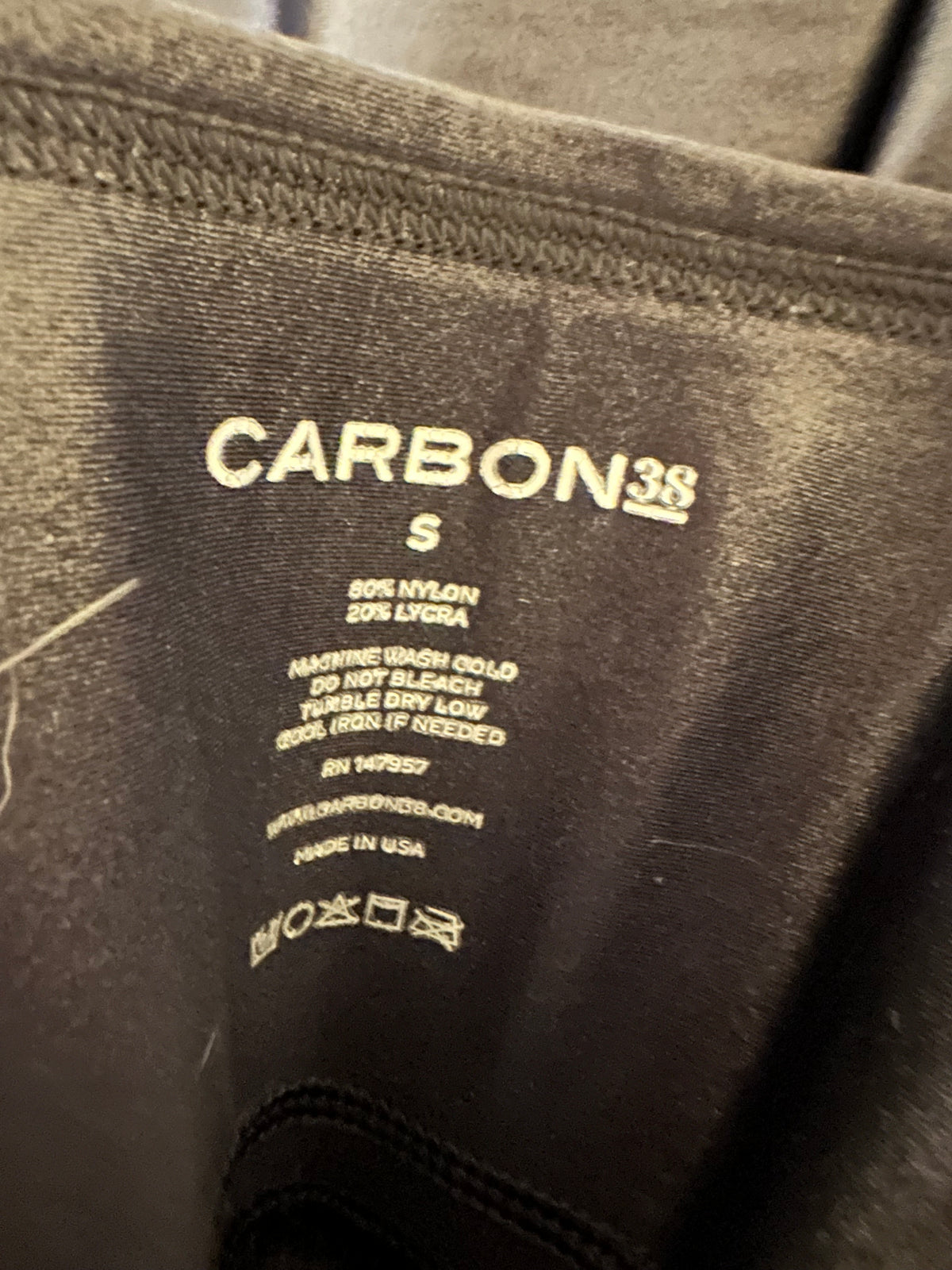Carbon38 High Rise Takara Leggings in Black Liquid Shine | Size Small