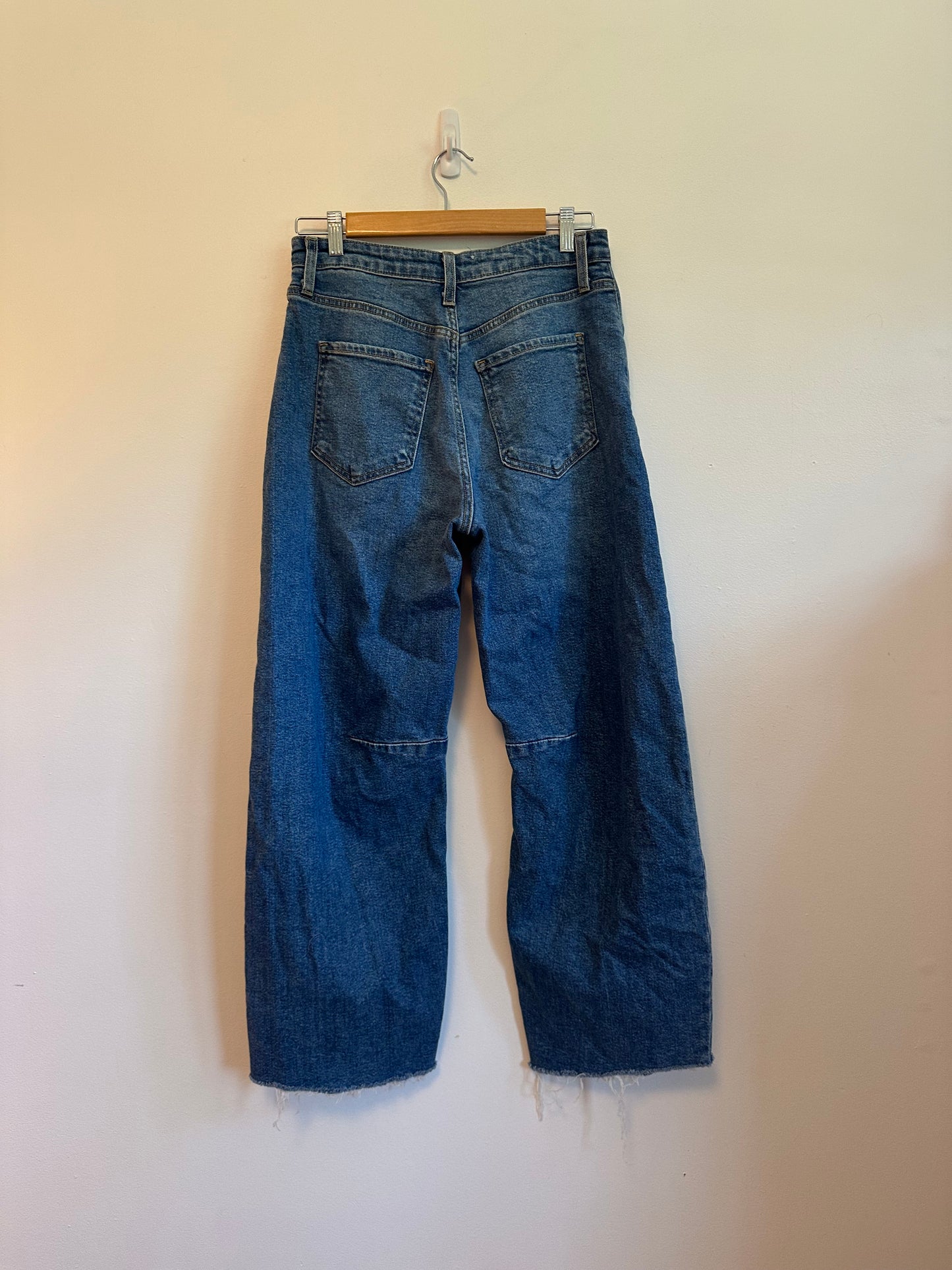 Just Black Denim High Rise Barrel Leg Jeans | Size 27