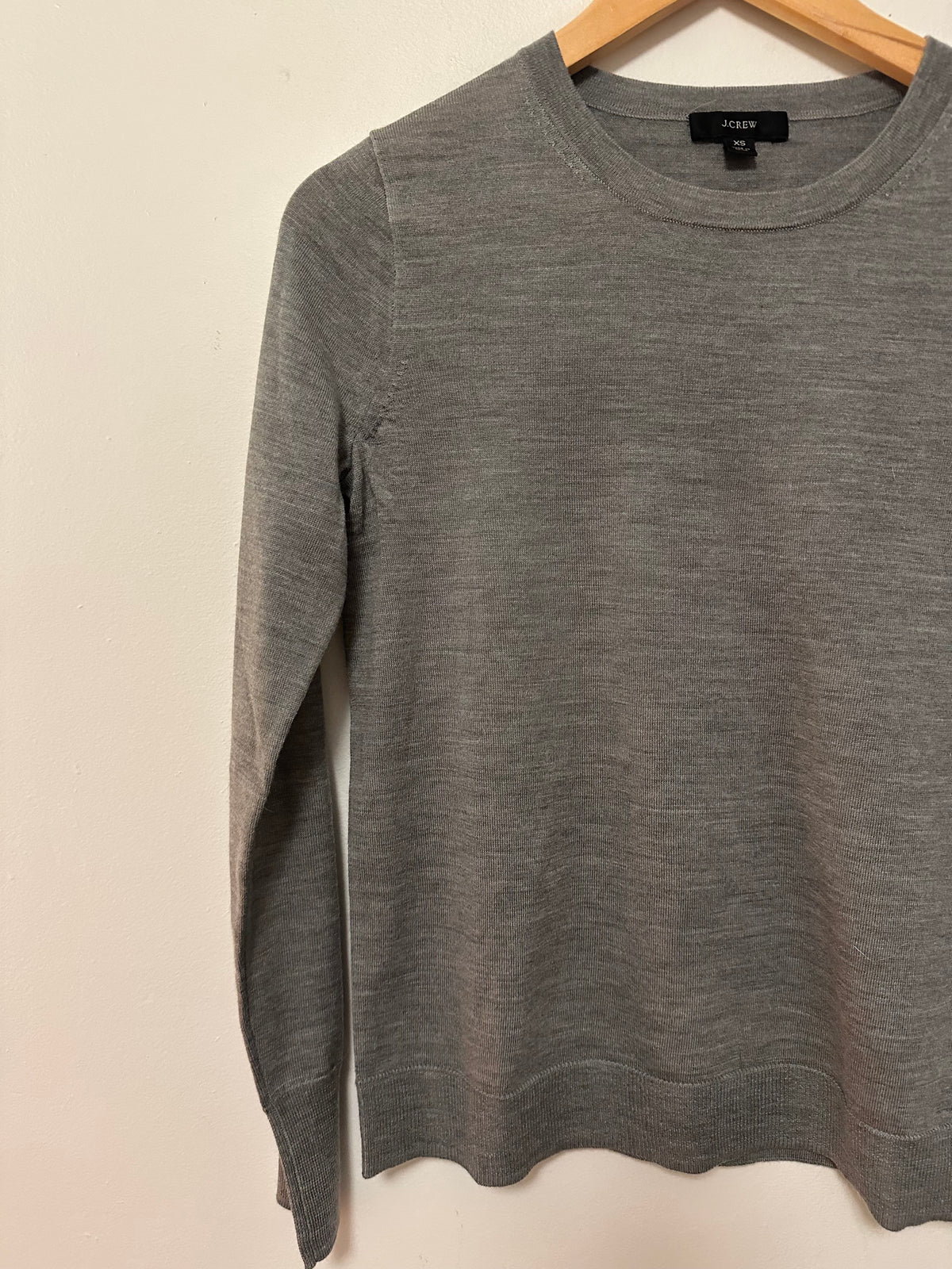J. Crew Merino Wool Crewneck Sweater in Heather Grey | Size XS