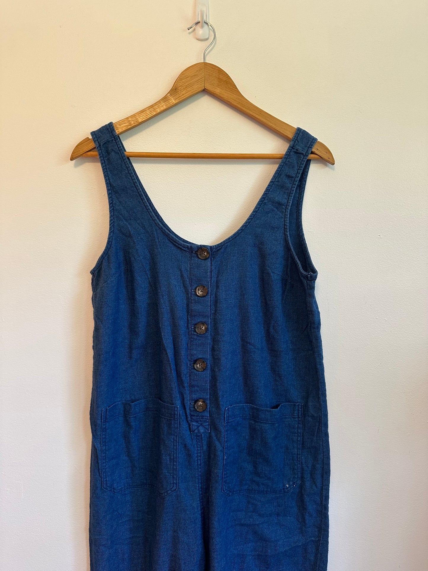 Marine Layer Sydney Selvedge Sleeveless Wide Leg Jumpsuit | Size Medium
