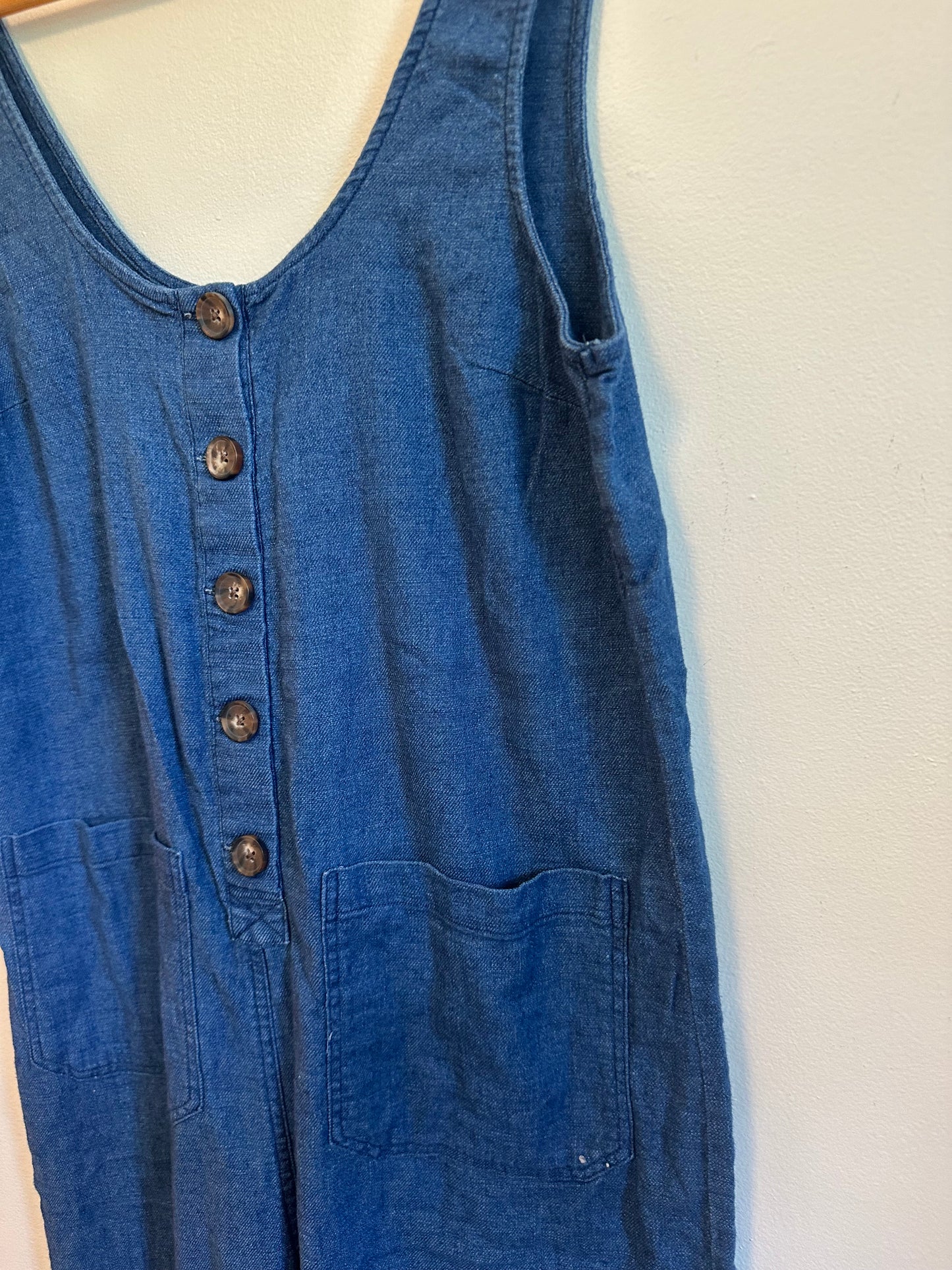 Marine Layer Sydney Selvedge Sleeveless Wide Leg Jumpsuit | Size Medium