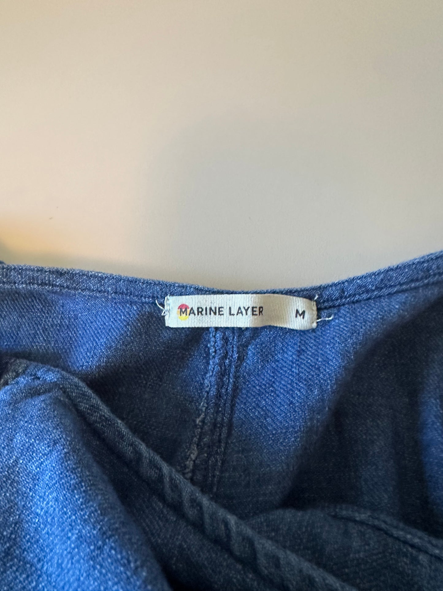 Marine Layer Sydney Selvedge Sleeveless Wide Leg Jumpsuit | Size Medium