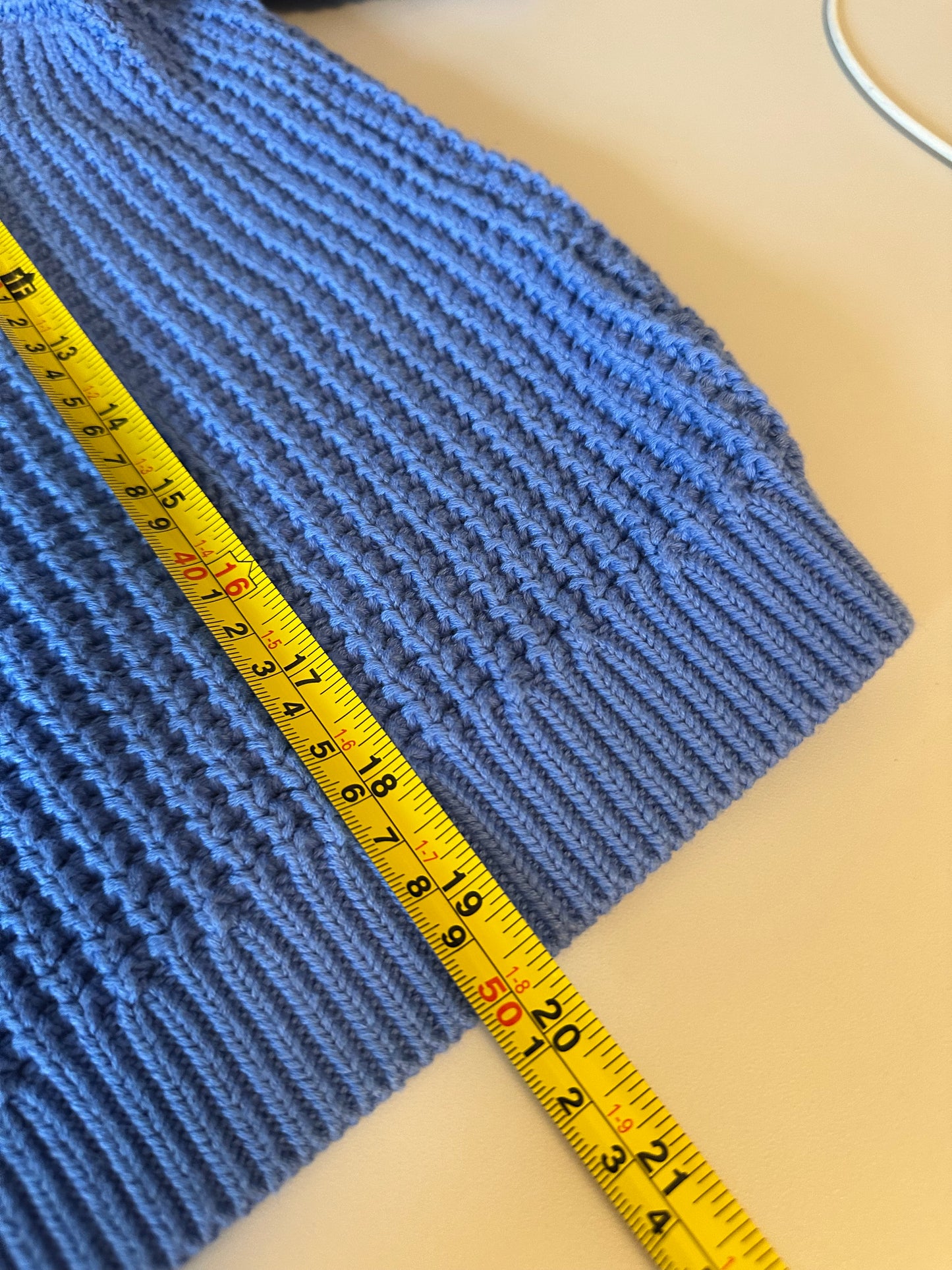 French Connection Periwinkle Blue Waffle Knit Short Sleeve Sweater | Size Small