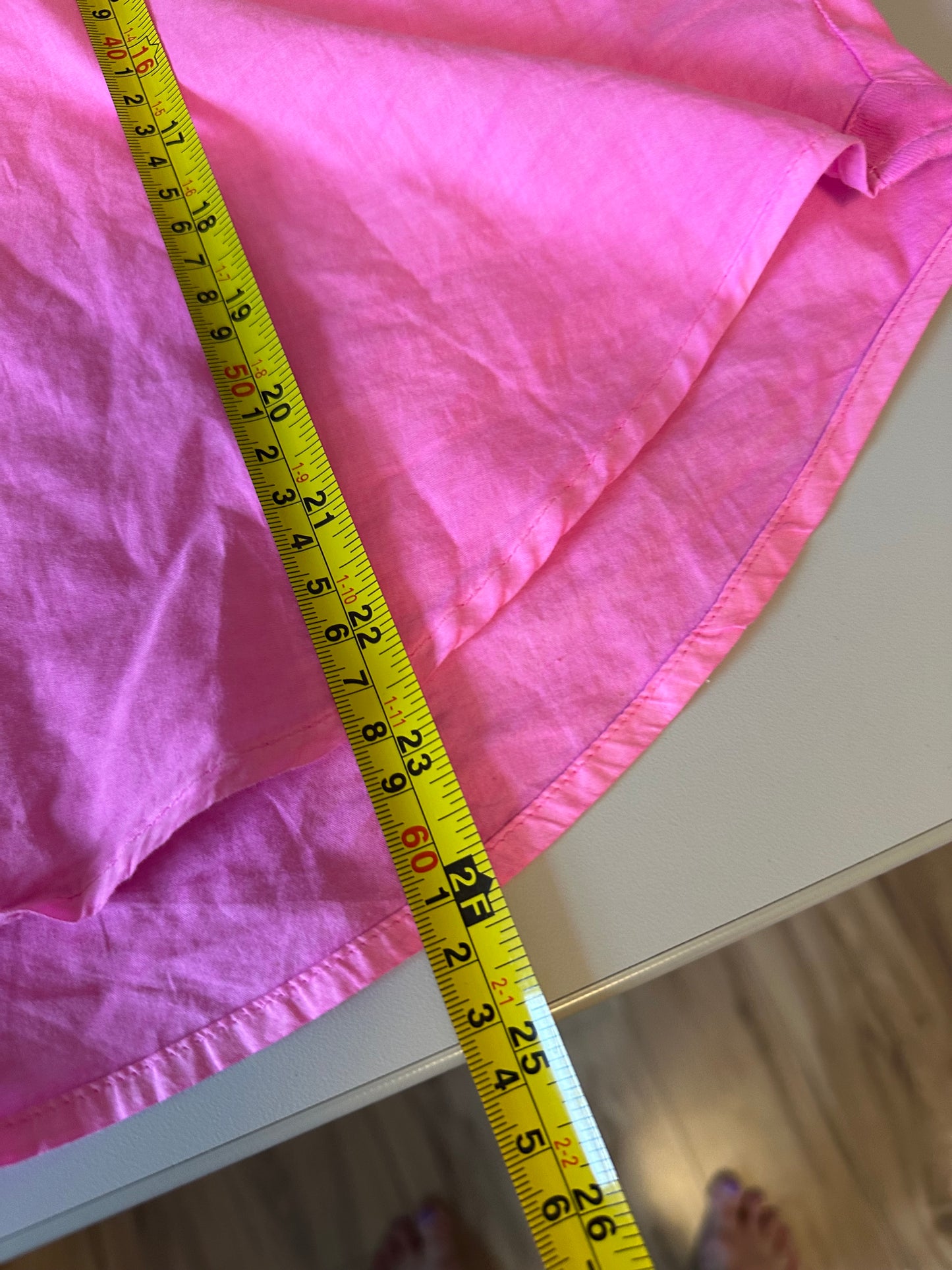 J. Crew Hot Pink Cotton Poplin Henley Long Sleeve Band Collar Shirt | Size Small