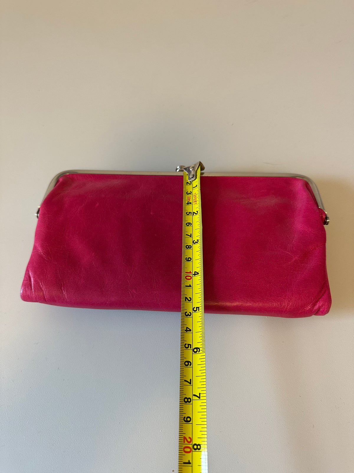 Hobo Hot Pink Leather Double Frame Clutch Wallet