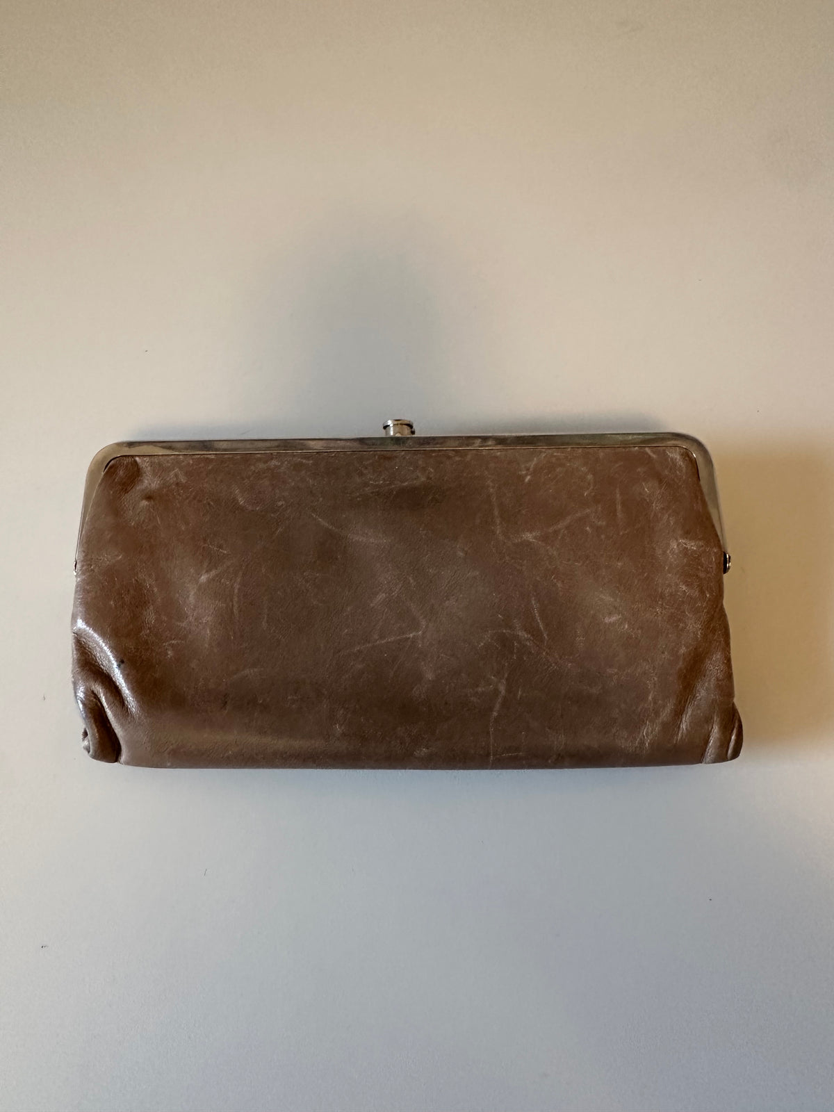 Hobo International Clutch Wallet in Taupe Brown Leather
