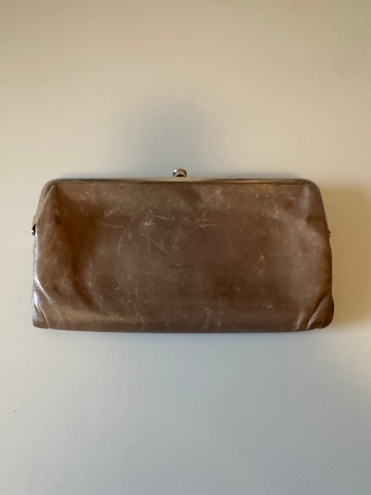 Hobo International Clutch Wallet in Taupe Brown Leather